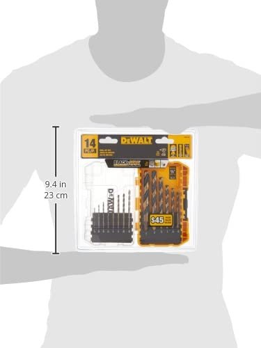 DEWALT Drill Bit Set, 3-Flats Shank,14-Piece, 135 Degree Split Point, for Plastic, Wood and Metal (DWA1184) - Image 8