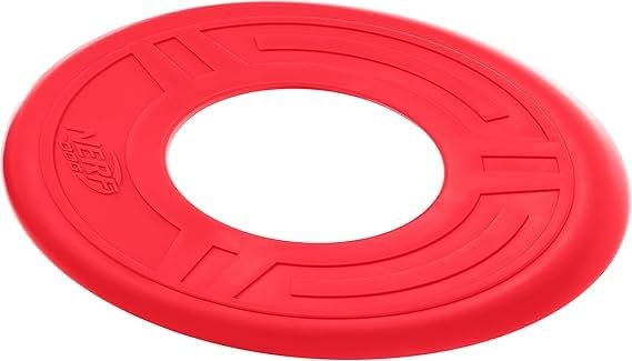 Nerf Dog Atomic Flyer Outdoor Dog Toy, 10 Inch Flying Disc Dog Fetch Toy, Rubber Dog Toy for Medium Dogs and Large Dogs, Red - Image 2