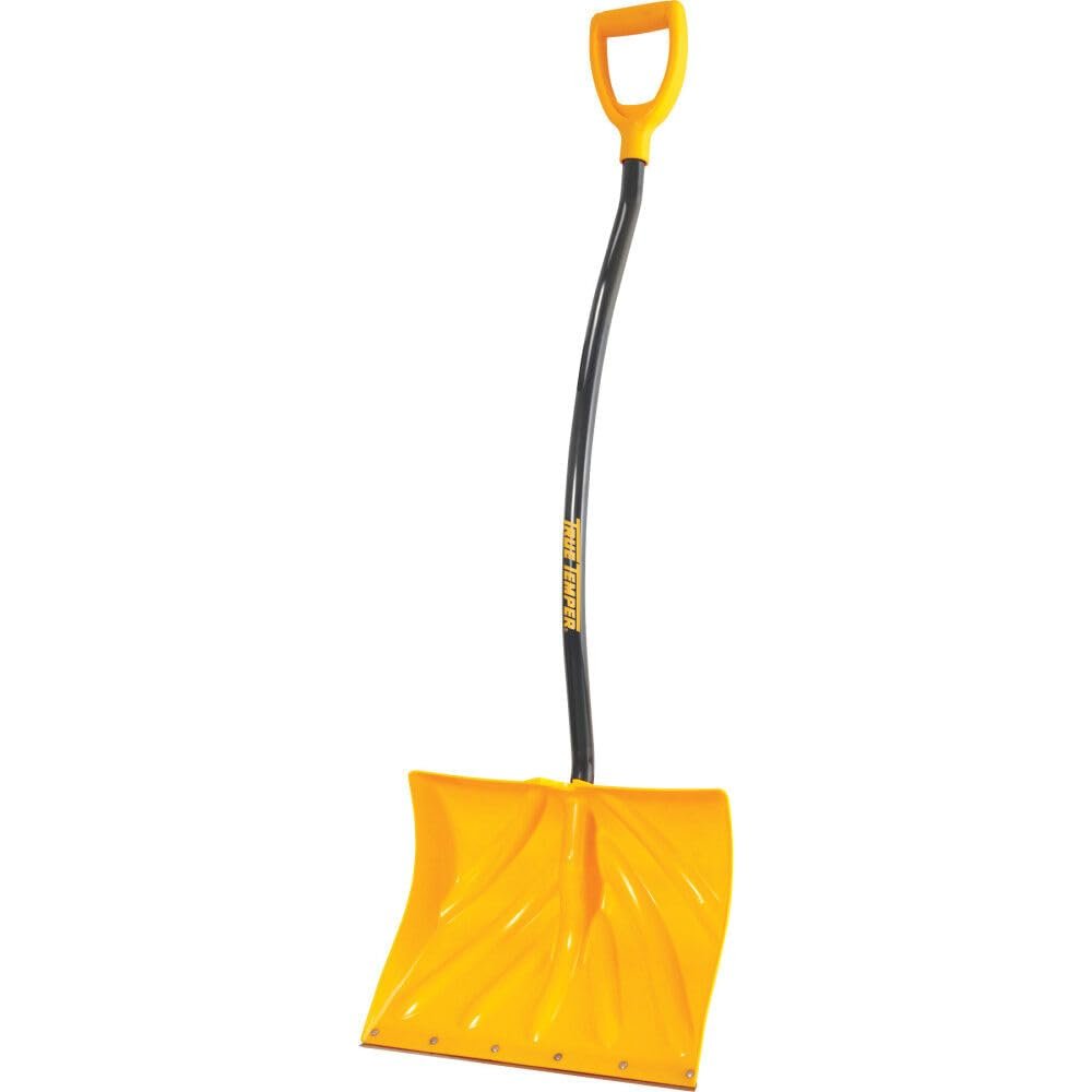 TRUE TEMPER 1603400 Poly Snow Shovel/Pusher with Ergonomic D-Grip Steel Handle, 54-Inch