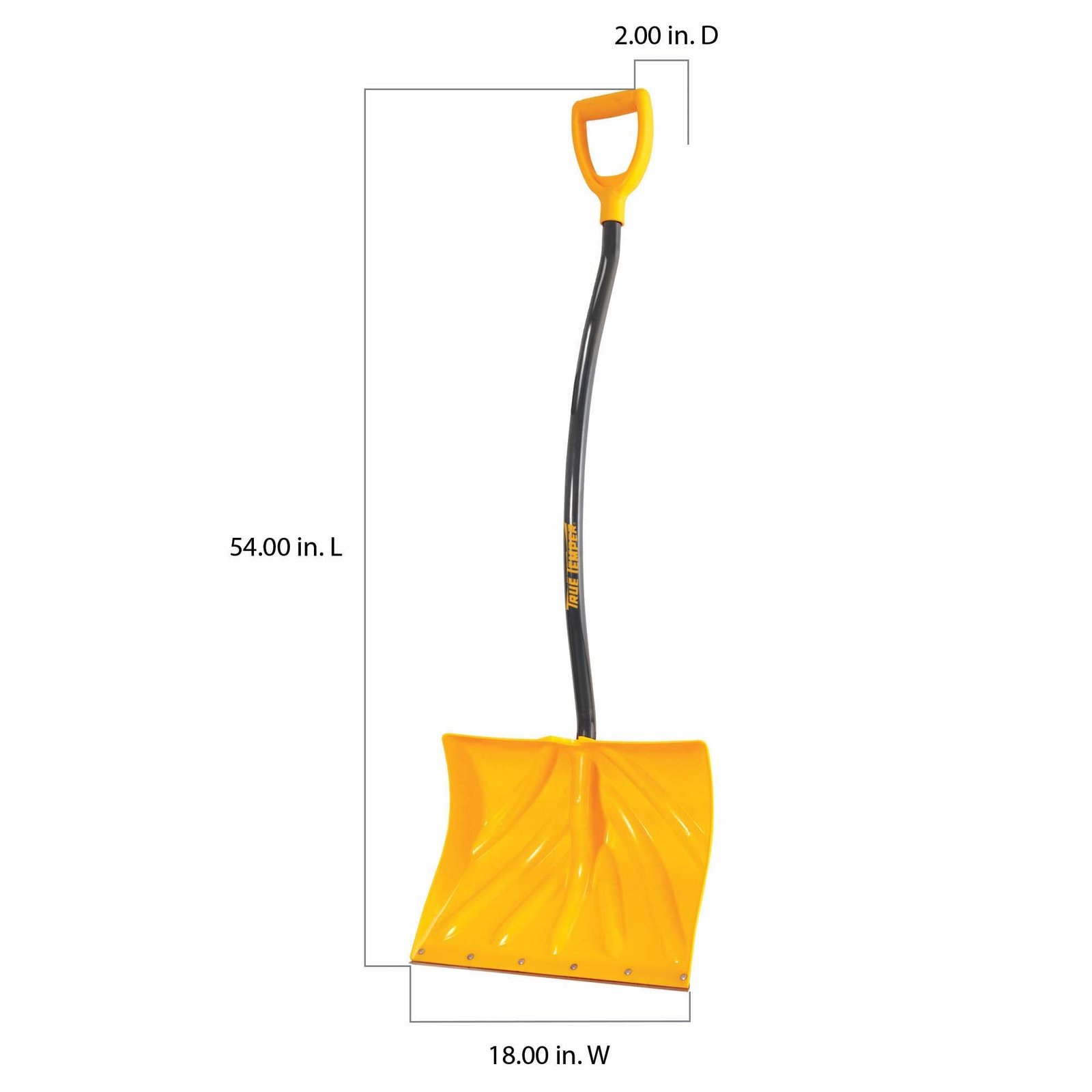 TRUE TEMPER 1603400 Poly Snow Shovel/Pusher with Ergonomic D-Grip Steel Handle, 54-Inch - Image 3