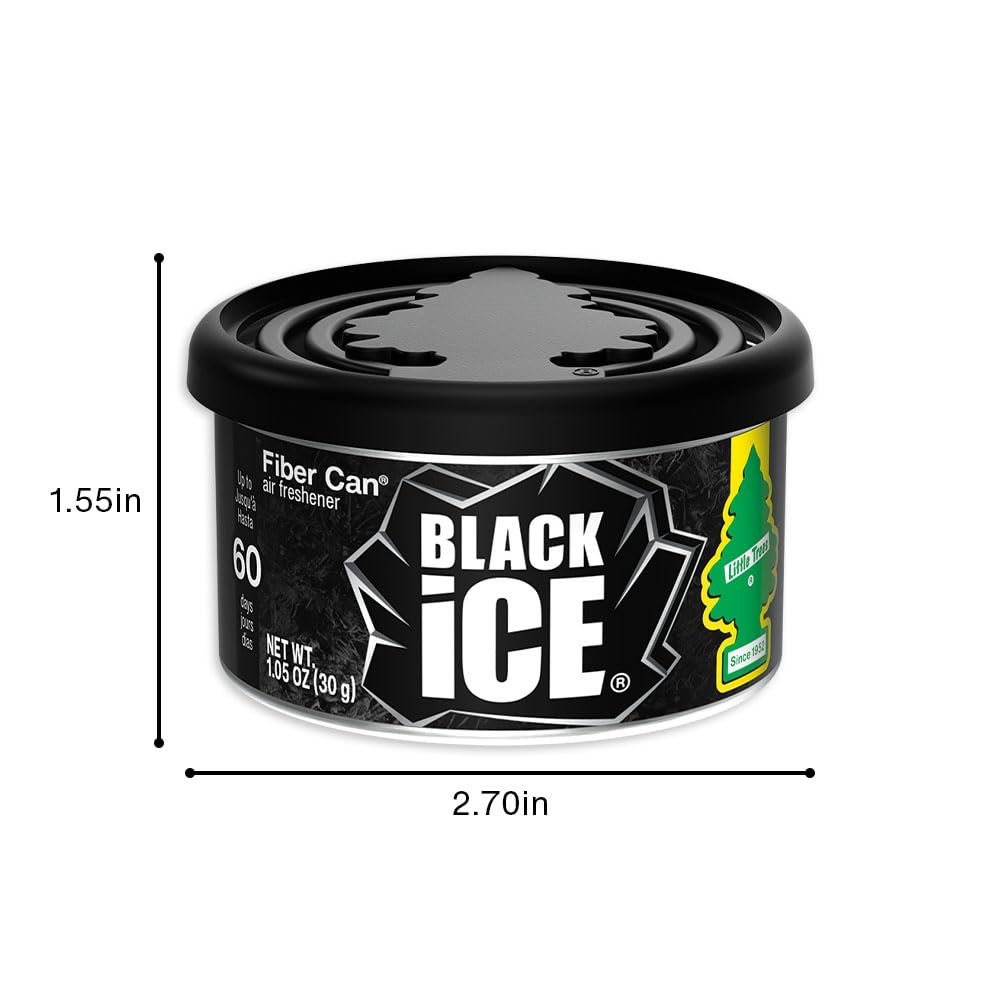 LITTLE TREES Car Air Freshener | Fiber Can Provides Long Lasting Scent for Auto or Home | Recycled Fiber | Black Ice, 4 Air Fresheners - Image 7