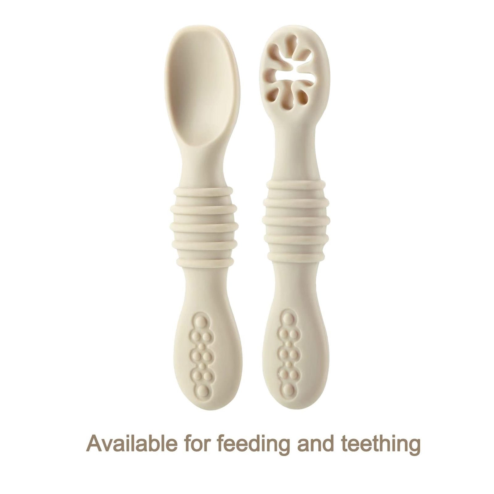 PandaEar 6-Pack Silicone Baby Spoons, 6+ Months, Pink Light Pink Beige - Image 6