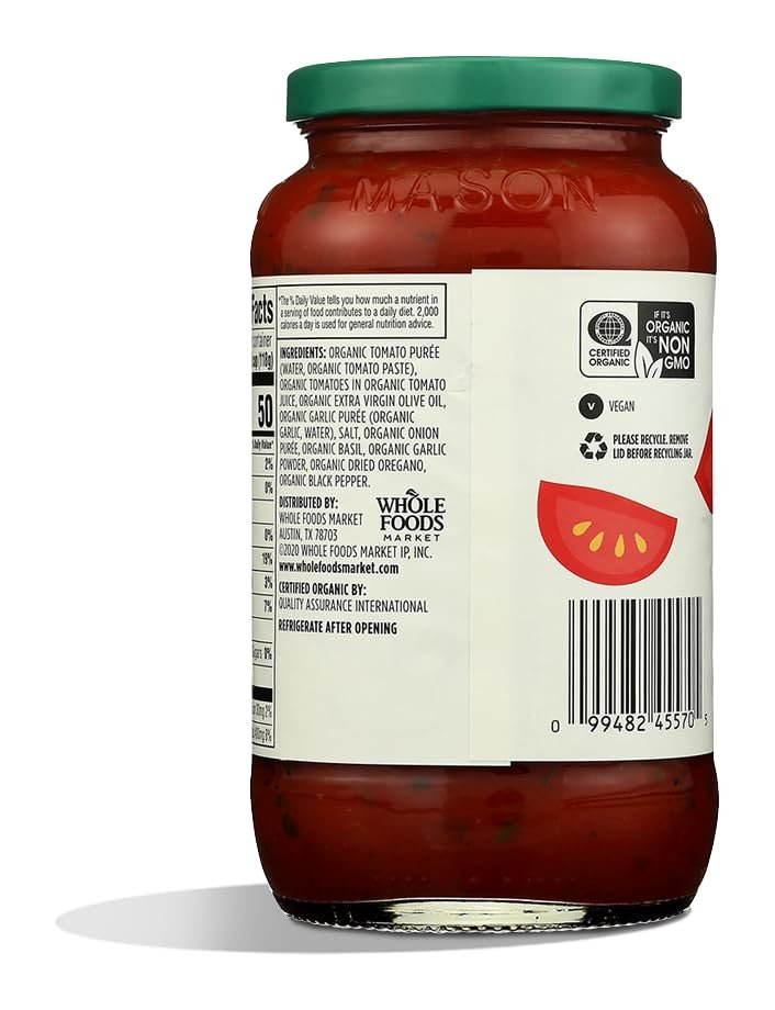365 by Whole Foods Market, Organic Marinara Pasta Sauce, 25 Ounce - Image 3