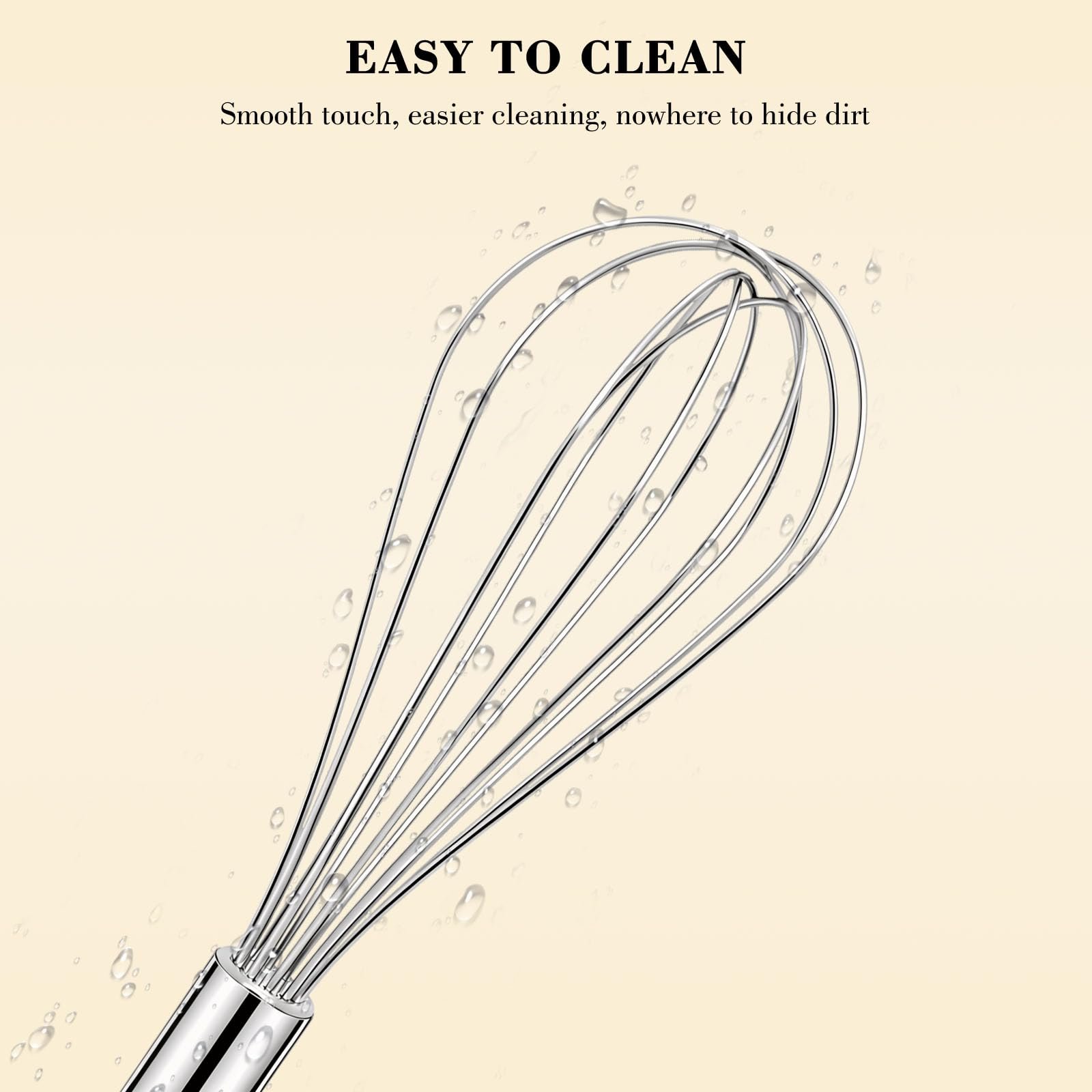 NileHome 3-Pack Stainless Steel Whisk Set, Kitchen Utensils for Cooking - Image 5