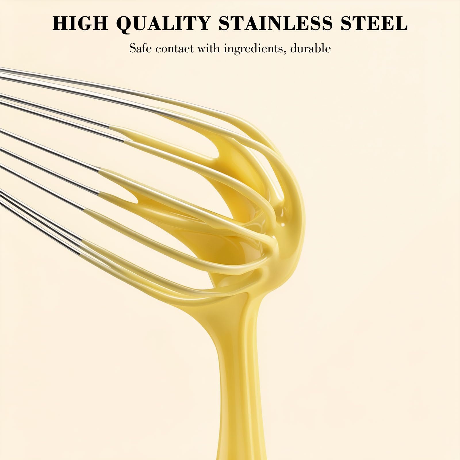 NileHome 3-Pack Stainless Steel Whisk Set, Kitchen Utensils for Cooking - Image 3