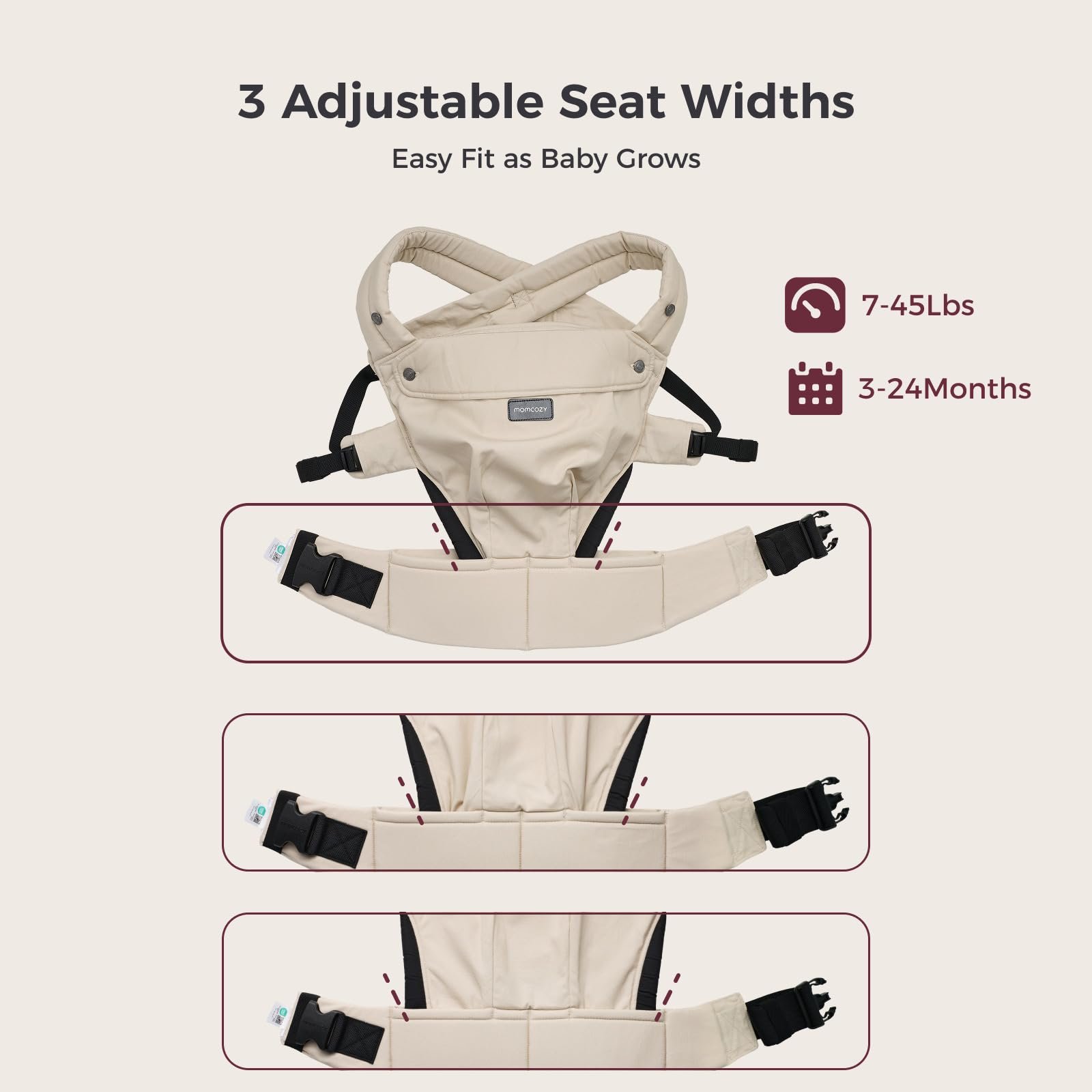 Momcozy PureHug Baby Carrier - Ergonomic, Cozy and Lightweight for 7-45 lbs - Image 7