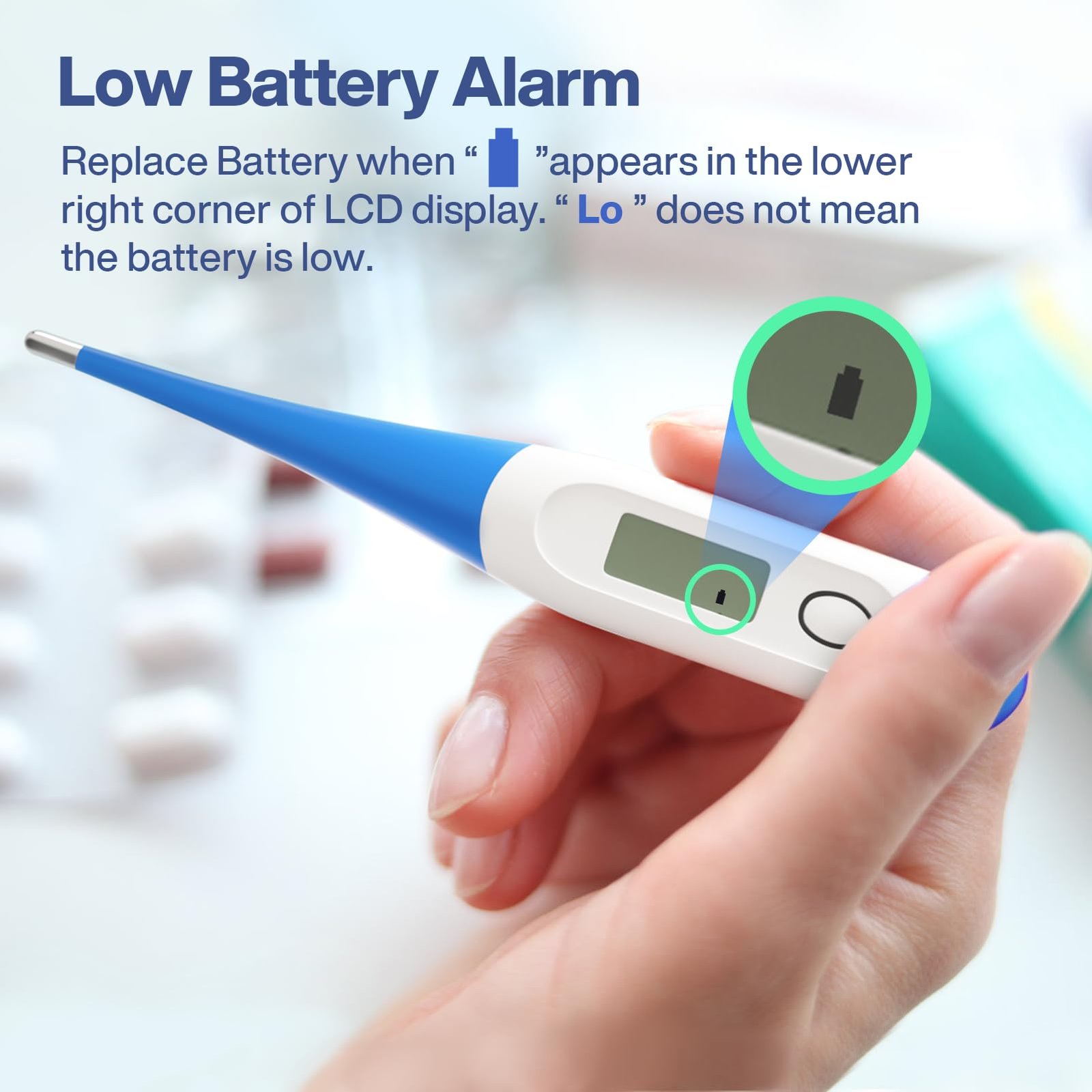 Boncare 10 Seconds Oral Thermometer for Adults and Kids, Light Blue - Image 7