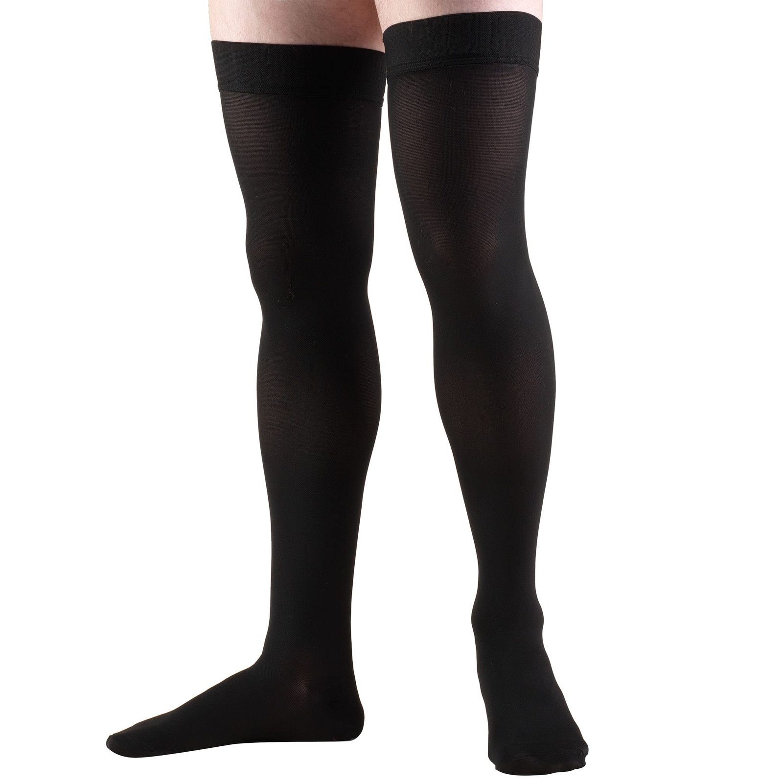 Truform 20-30 mmHg Compression Stockings for Men and Women, Thigh High Length, Dot Top, Closed Toe, Black, Medium - Image 7