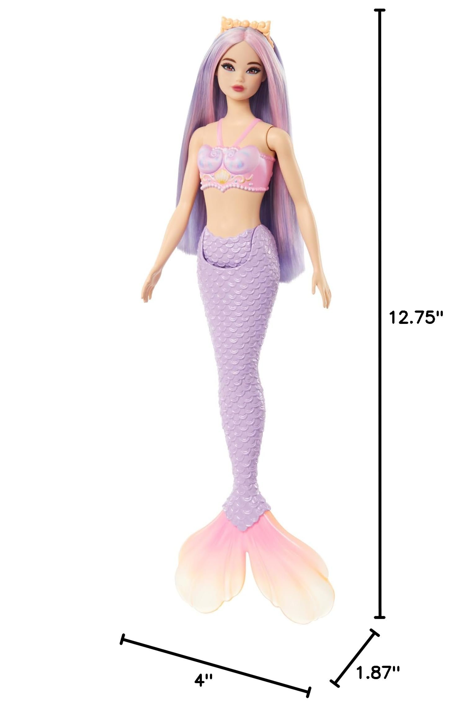 Barbie Mermaid Doll with Pink and Lilac Fantasy Hair and Accessory - Image 7