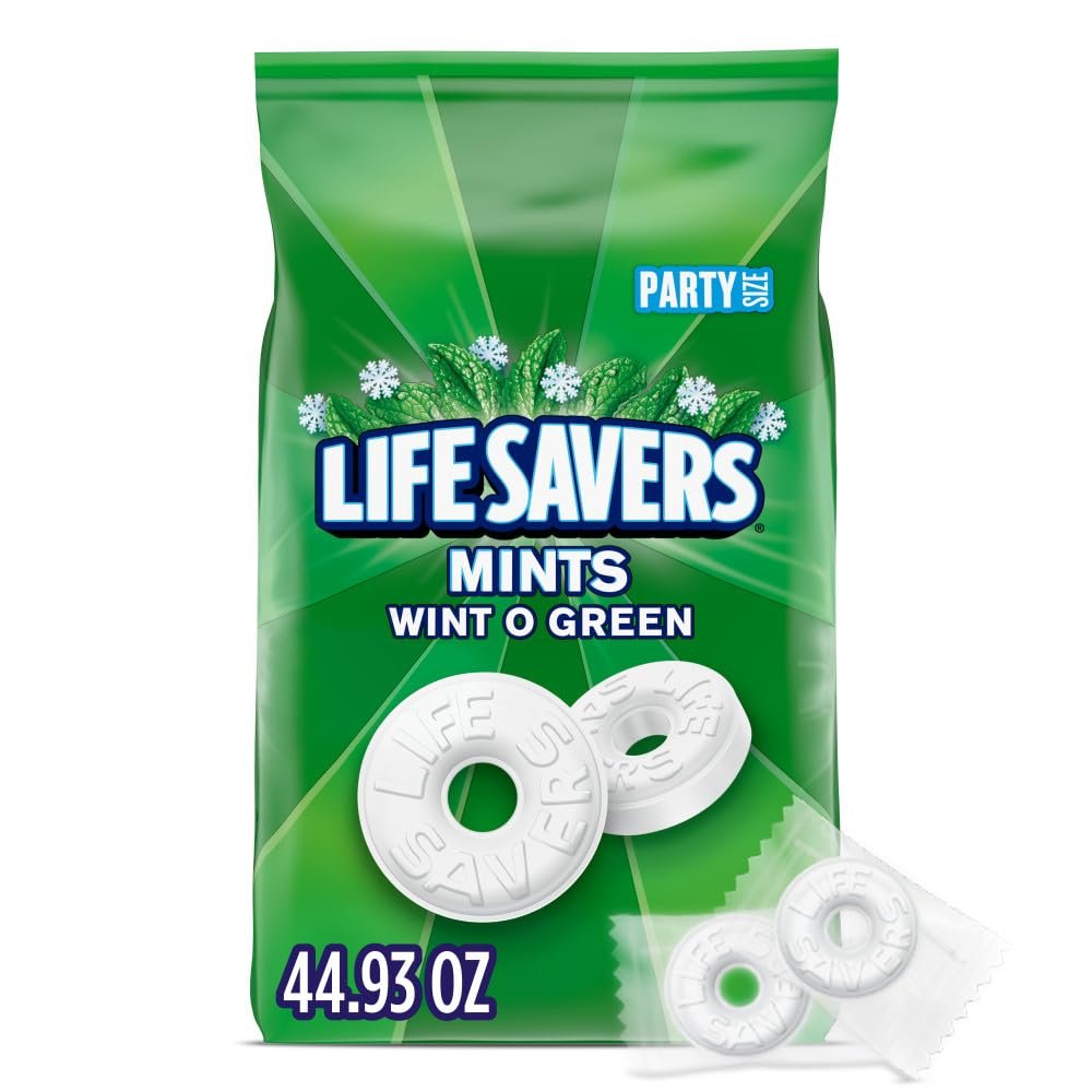 LIFE SAVERS Wint O Green Breath Mints Hard Candy Bulk Bag, 44.93 oz