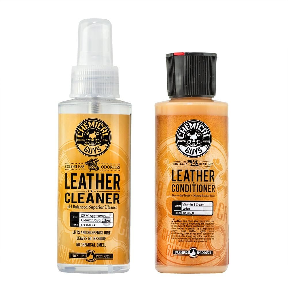 Chemical Guys, Leather Cleaner & Conditioner Kit, Travel Size, 2 x 4 oz