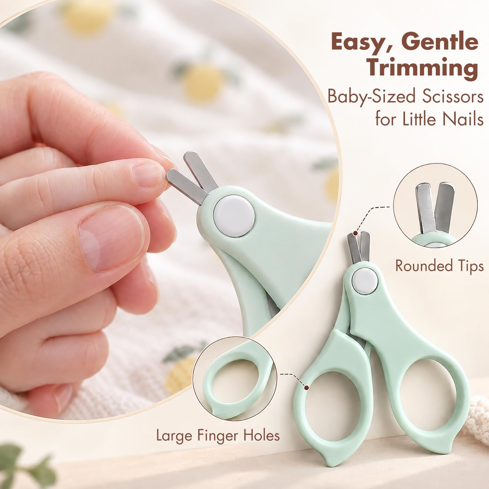 YIVEKO Baby Nail Kit, 4-in-1 Baby Nail Care Set with Cute Case, Baby Nail Clipper, Scissor, Nail File & Tweezer, Baby Manicure Kit and Pedicure kit for Newborn, Infant, Toddler, Kids-Owl Blue - Image 2