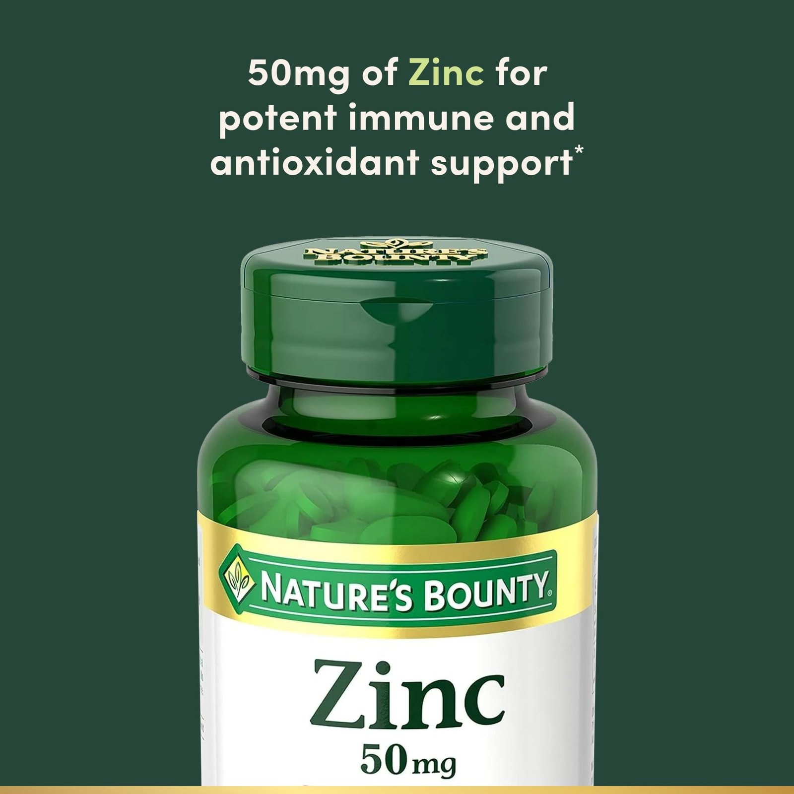 Nature’s Bounty Zinc 50mg Caplets, Immune Support, 250 ct - Image 3