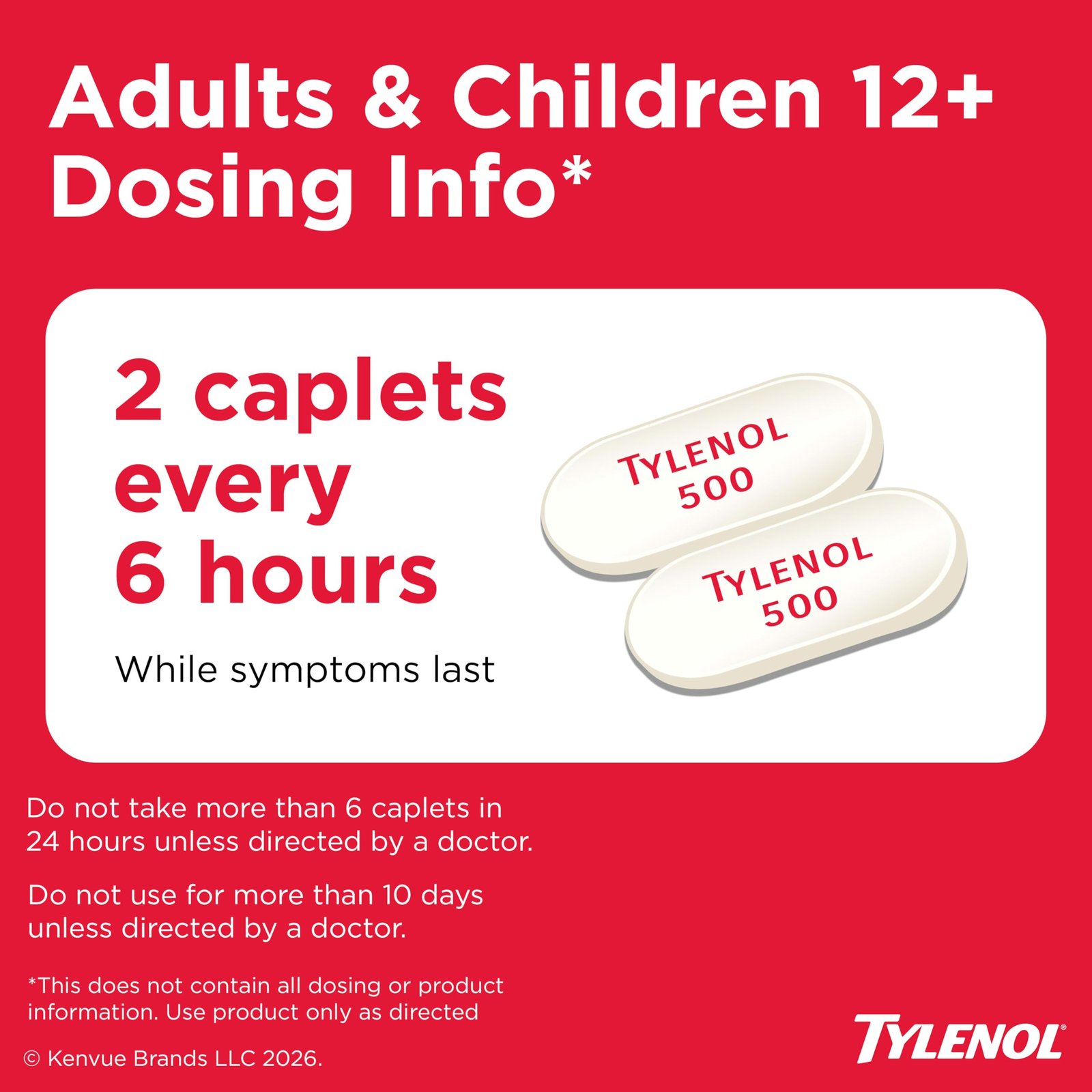 Tylenol Extra Strength Caplets, 500 mg Acetaminophen, Value Size, 225 Ct - Image 6