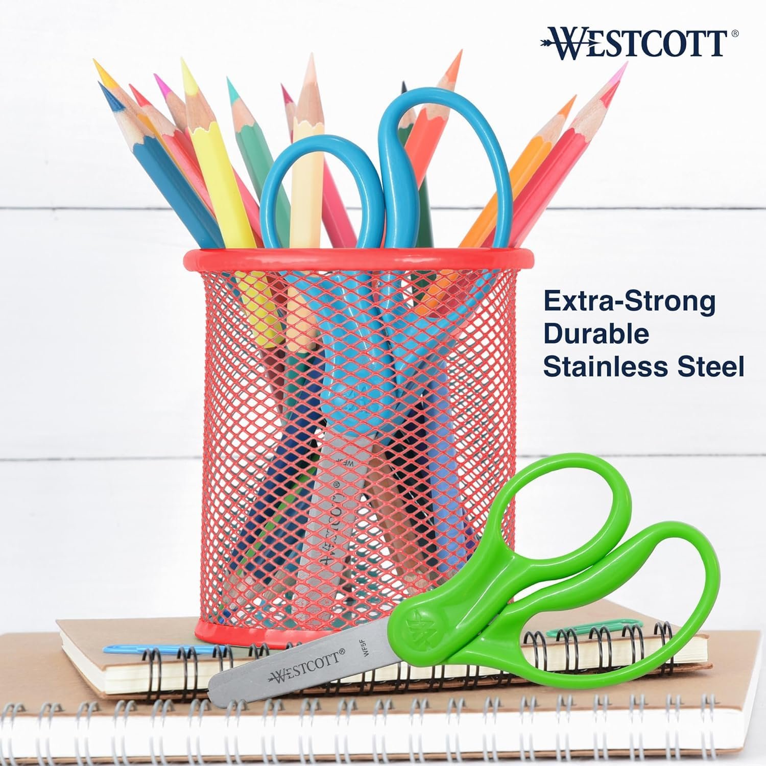 Westcott 5" Hard Handle Kids Scissors, Blunt, Assorted Colors, 2-Pack - Image 10