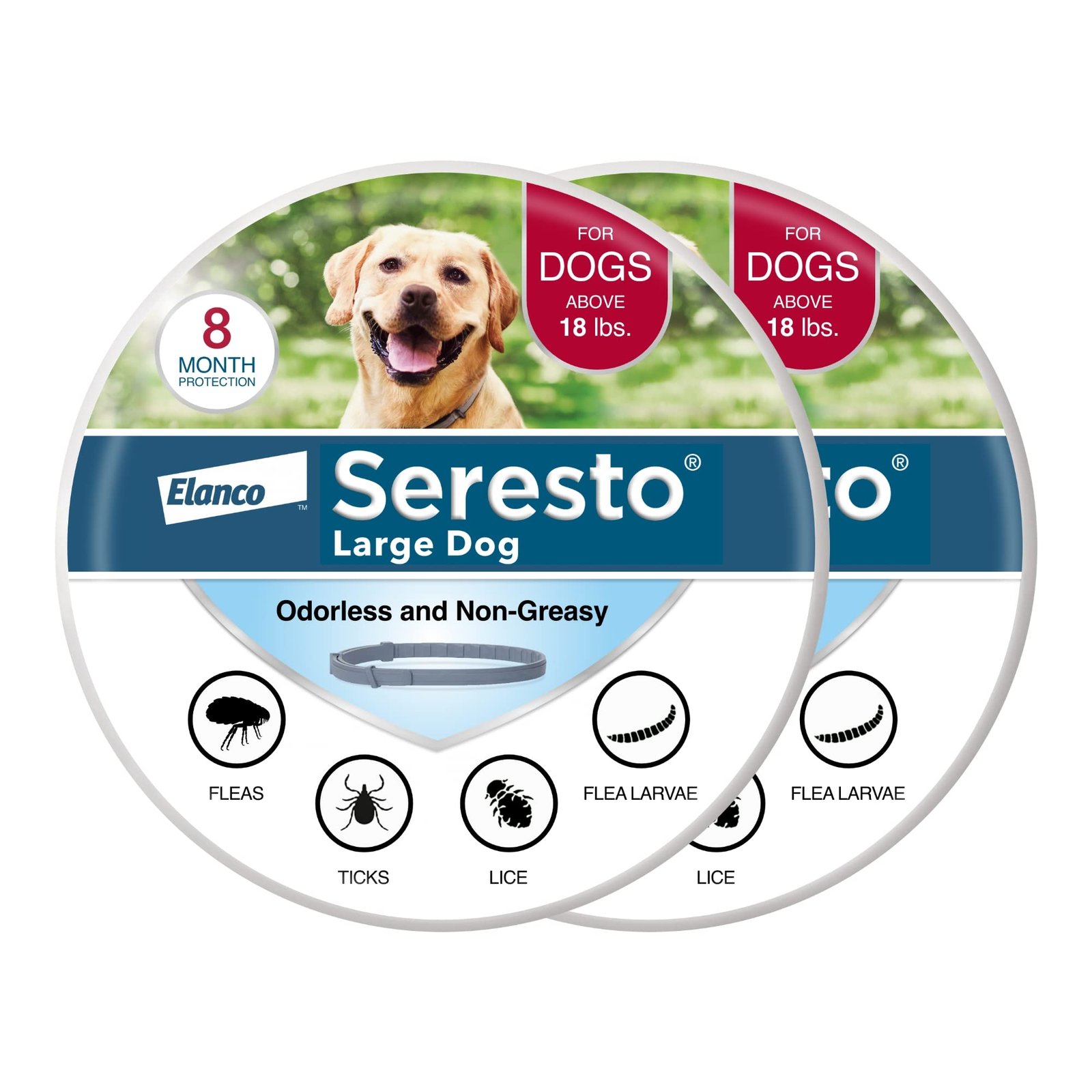 Seresto 8-Month Flea & Tick Collar for Large Dogs Over 18 lbs., 1ct
