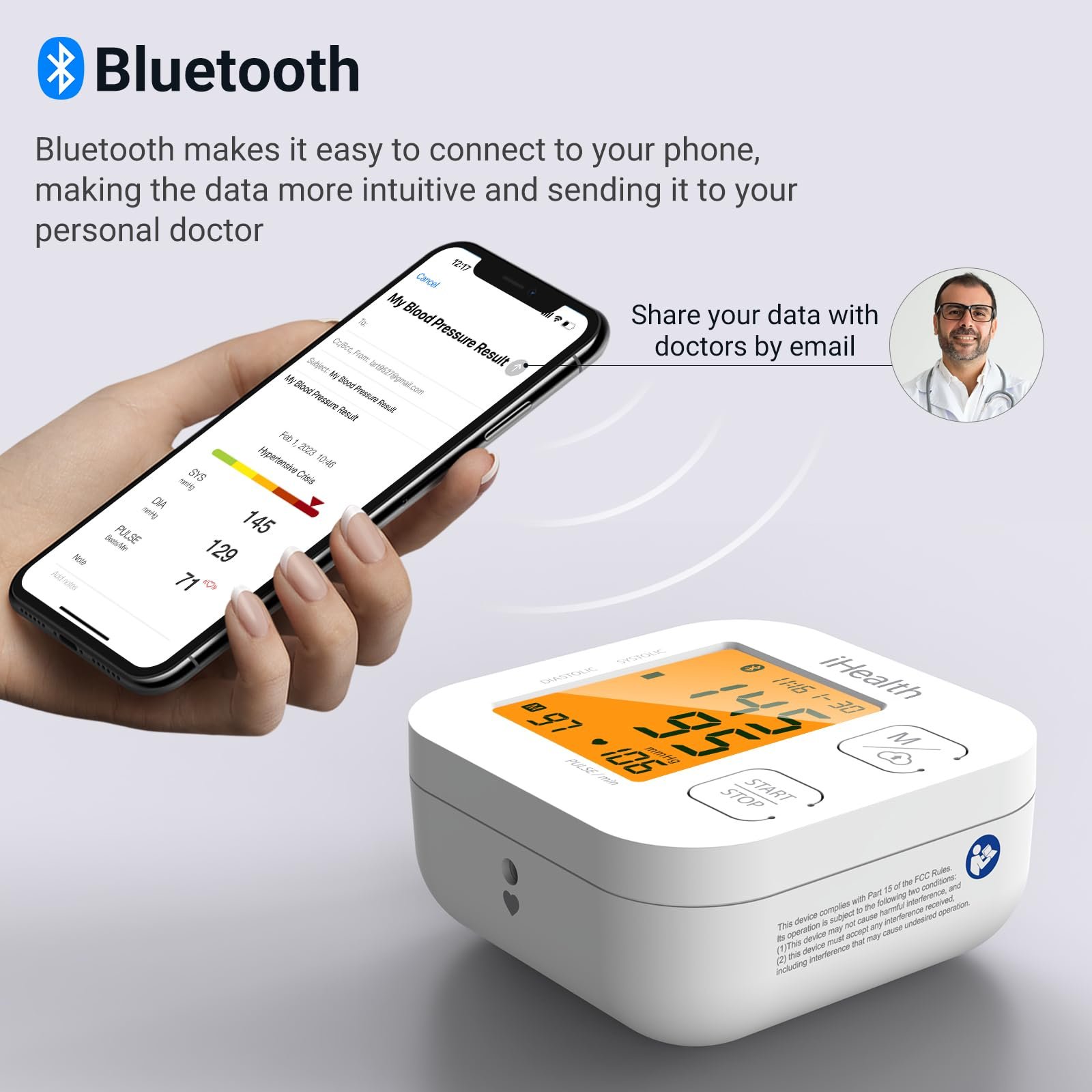 iHealth Track Smart Upper Arm Blood Pressure Monitor with Wide-Range Cuff - Image 7