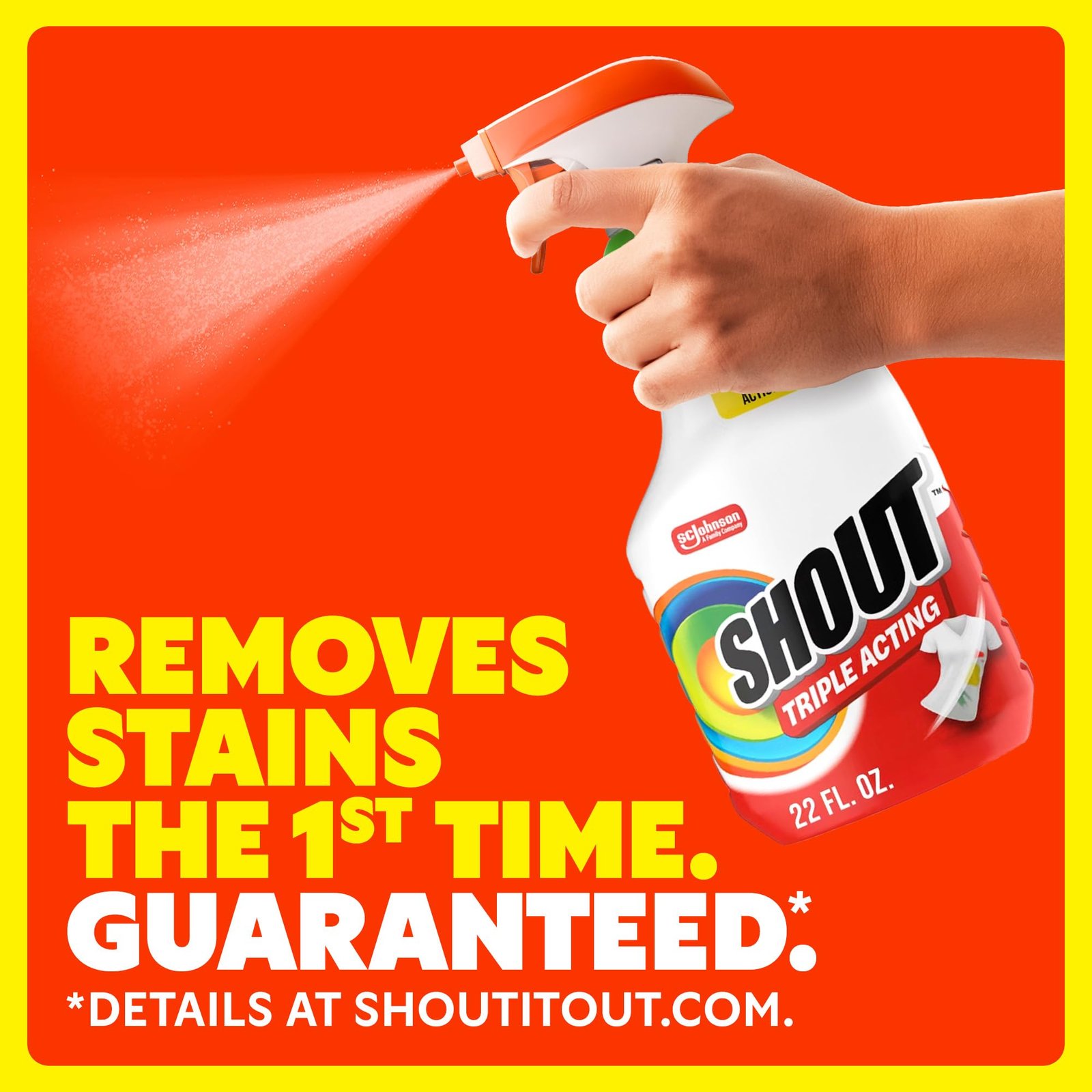 Shout Triple-Acting Active Enzyme Laundry Stain Remover Spray, 22oz - Image 2
