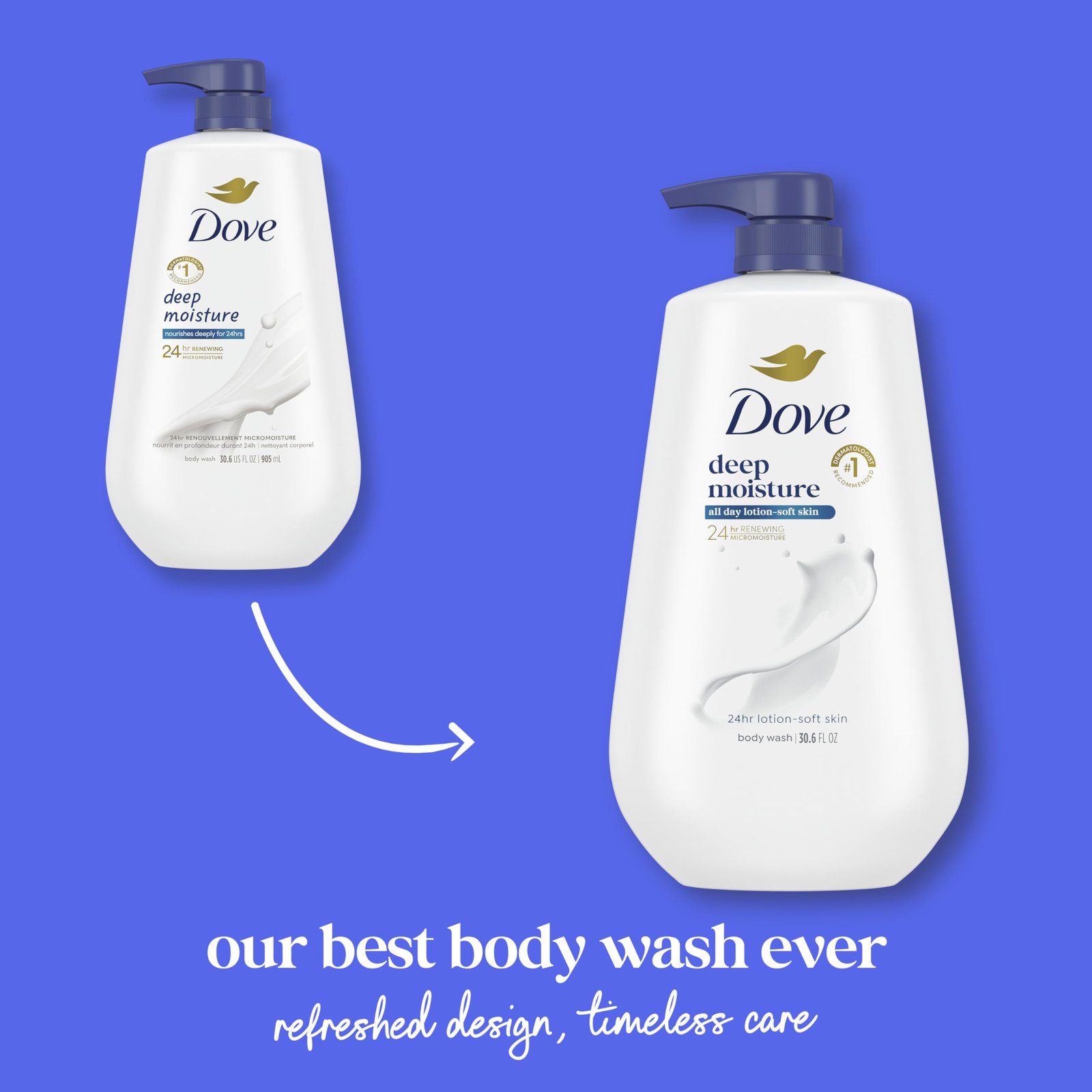 Dove Deep Moisture Body Wash, 30.6 oz Pump, Sulfate Free - Image 4