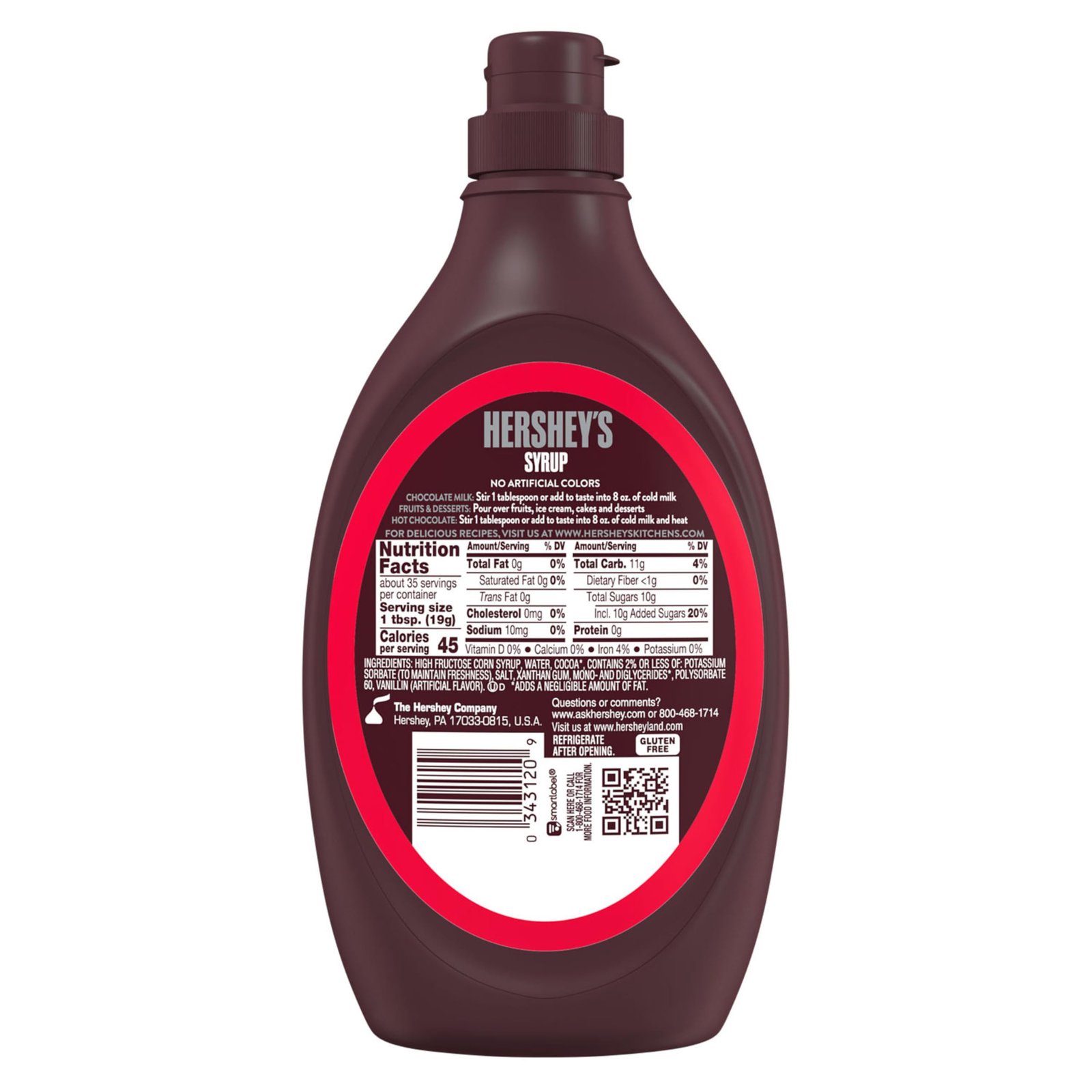 HERSHEY'S Chocolate Flavored Syrup Bottle, 24 oz - Image 7