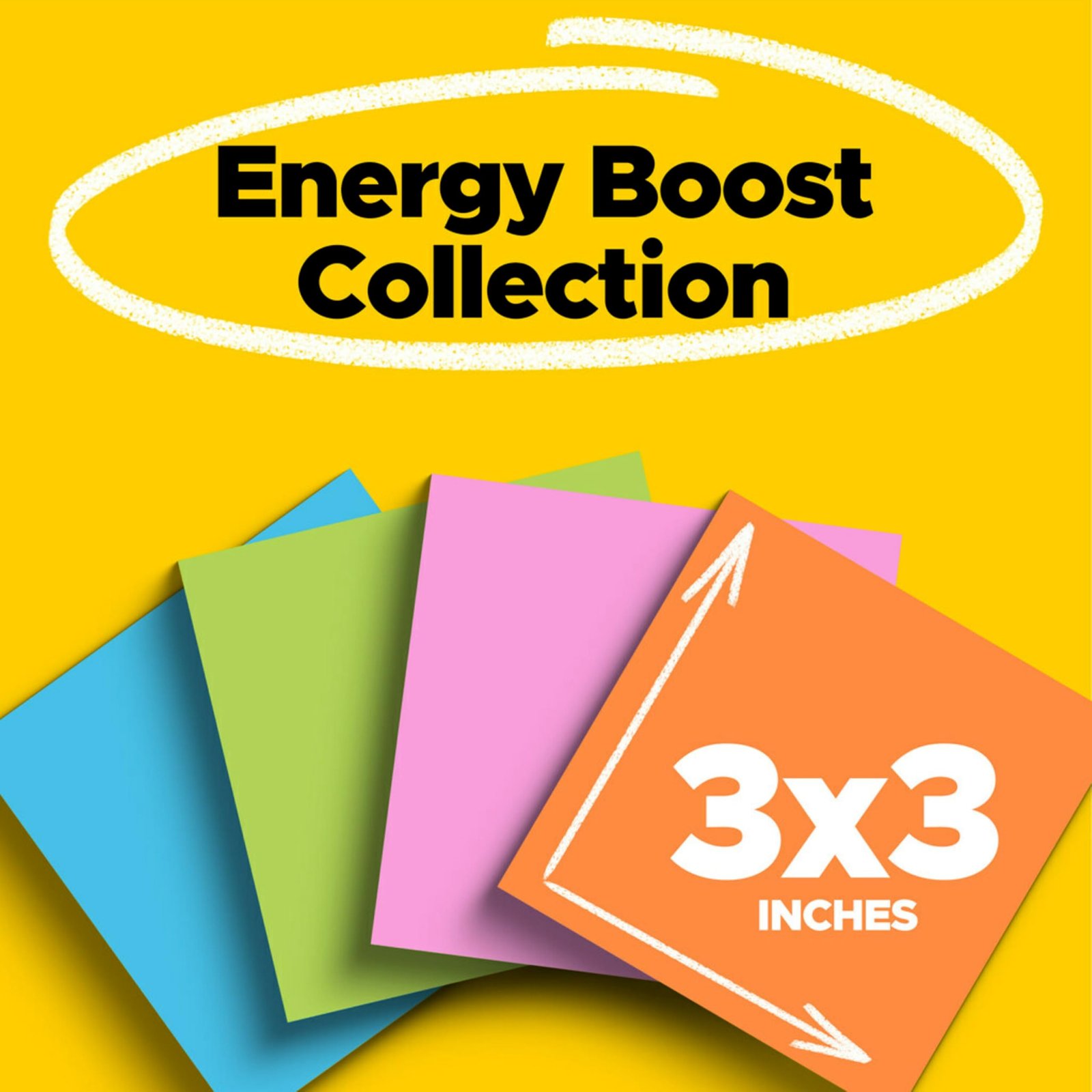 Post-it Super Sticky Notes, 3 x 3 in., Neon Fizz, 24 Pads - Image 3