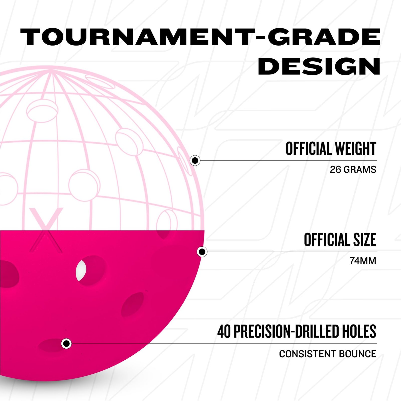 Franklin Sports Pickleball-x Performance 40 Outdoor Balls-Pink - Image 5