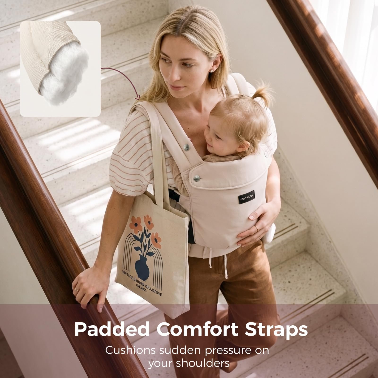 Momcozy PureHug Baby Carrier - Ergonomic, Cozy and Lightweight for 7-45 lbs - Image 9