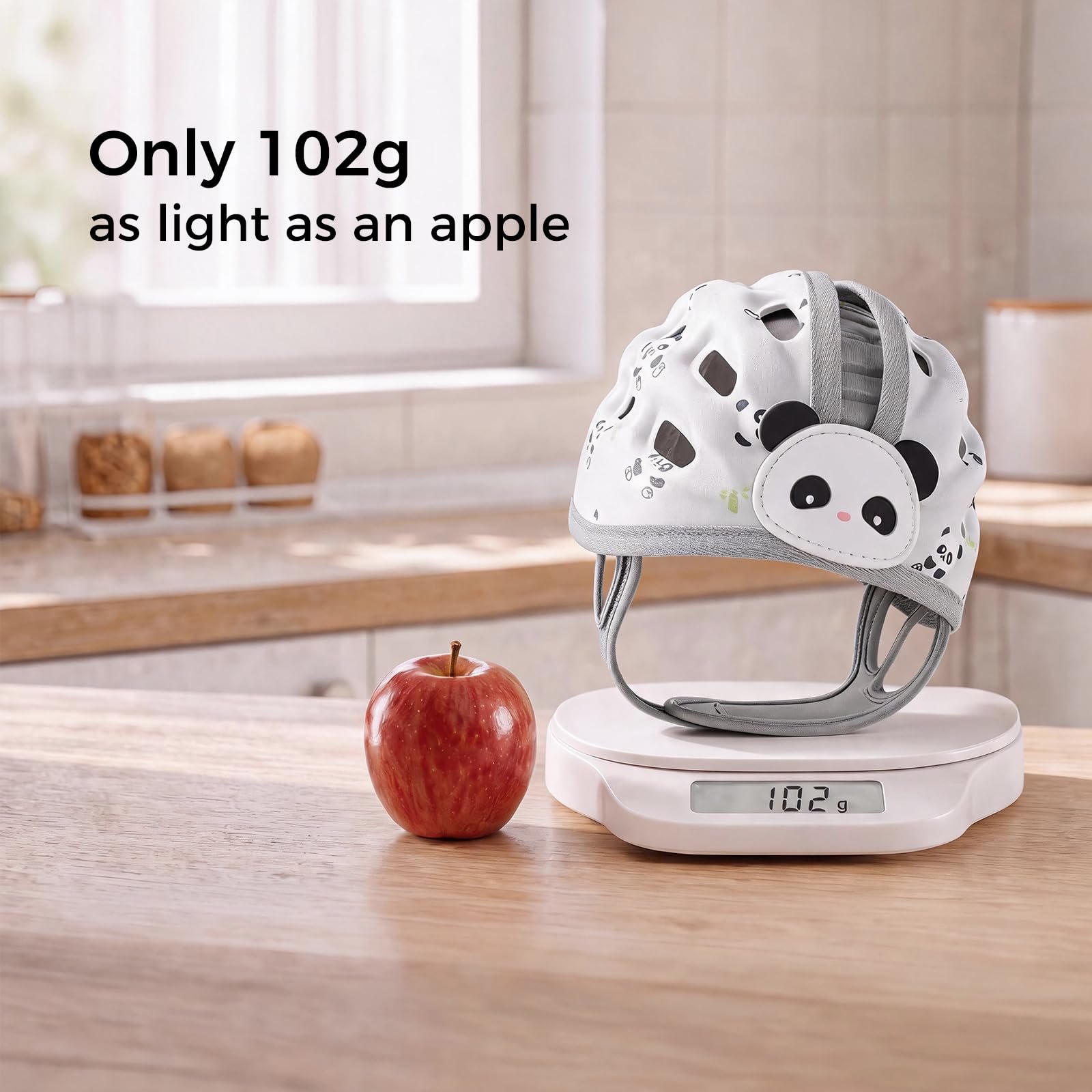 Cute Baby Head Protector - Ultra Light Baby Helmet for Crawling Walking, Soft Cushion Breathable Toddler Helmets for 6-24 Months, Adjustable Infant Safety Headguard (Panda) - Image 4