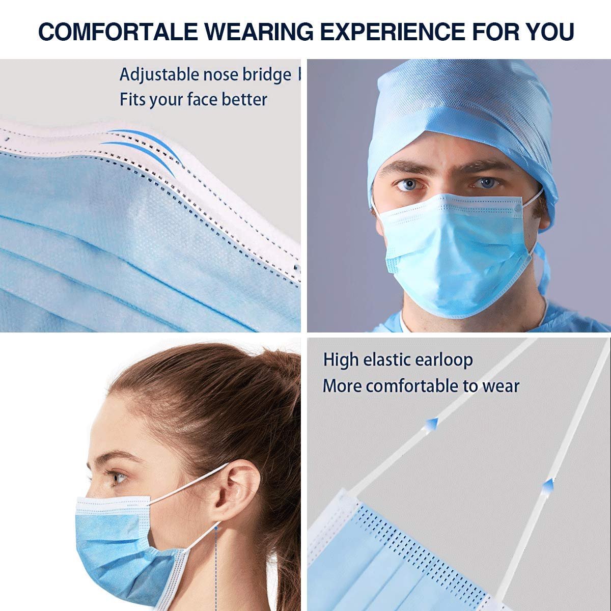 100 Pack Medical Disposable Face Masks ASTM Level 2 for Protection - Image 3