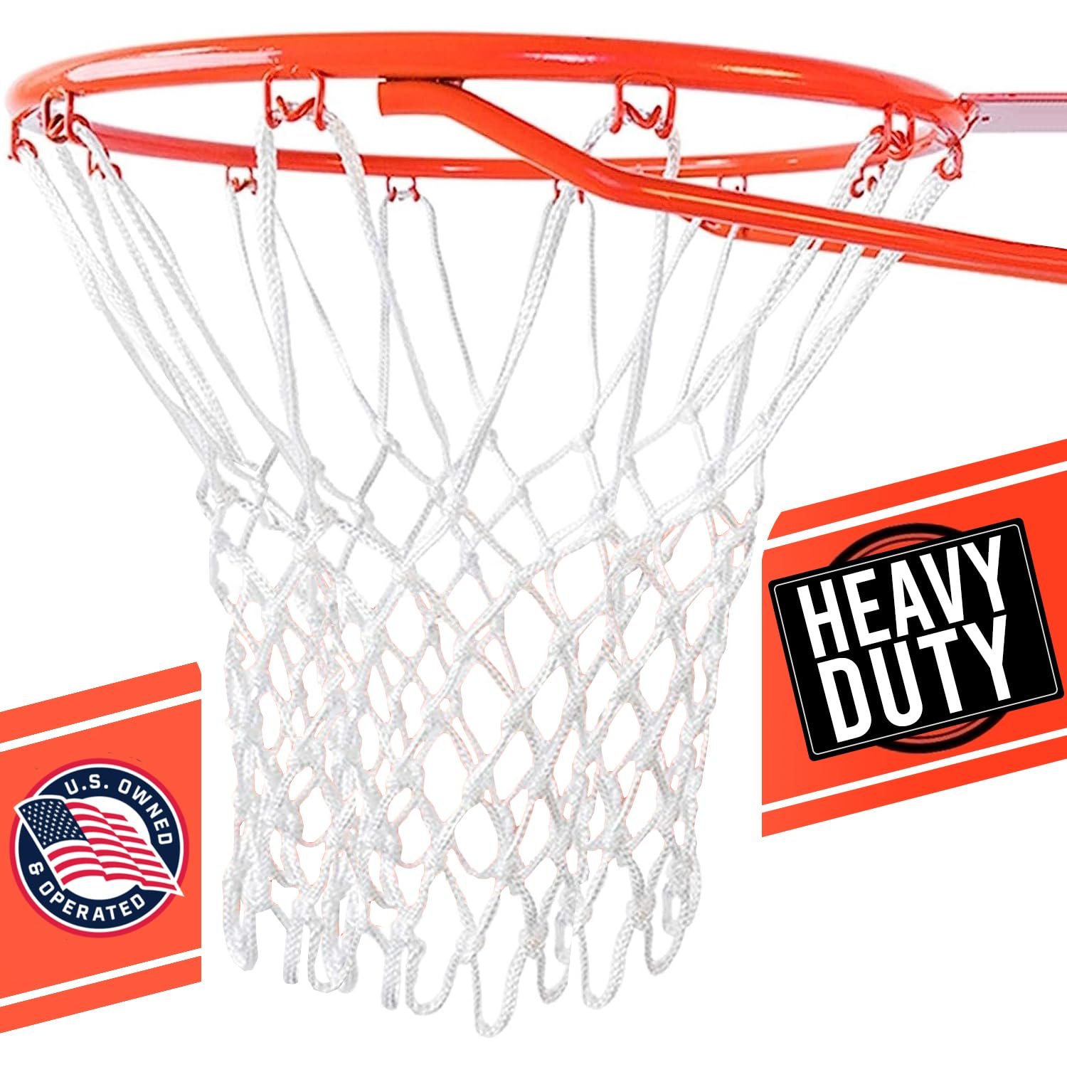 Basketball Net Replacement Heavy Duty - 12 Loop All Weather Hoop Net
