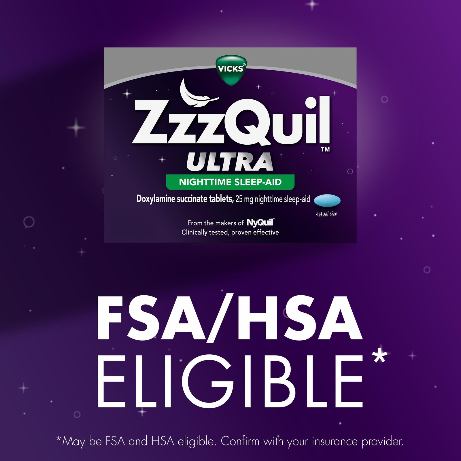 ZzzQuil, Ultra, Sleep Aid, Doxylamine Succinate 25mg, Sleep Aids for Adults, Nighttime Sleep Aid, 48 Count - Image 7
