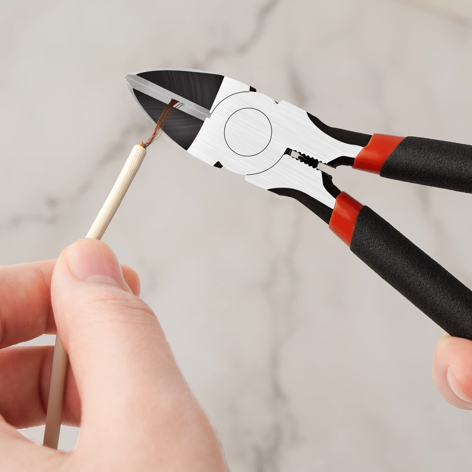 BOENFU Wire Cutters Heavy Duty Snips Flush Cut Side Cutters Pliers - Image 3