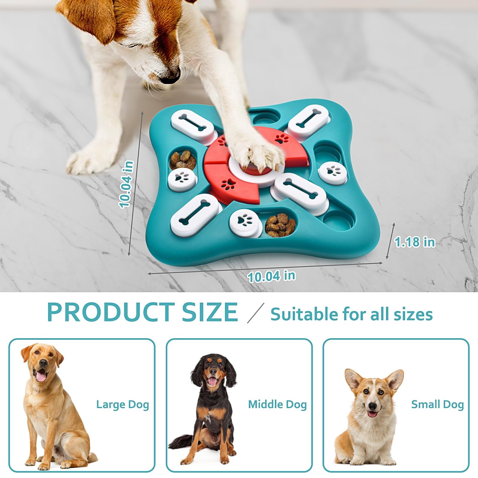 PETSTA Dog Puzzle Toys, Treat Dispensing Dog Enrichment Toys for IQ Training and Brain Stimulation, Interactive Mentally Stimulating Toys as Gifts for Puppies, Cats, Dogs - Image 2