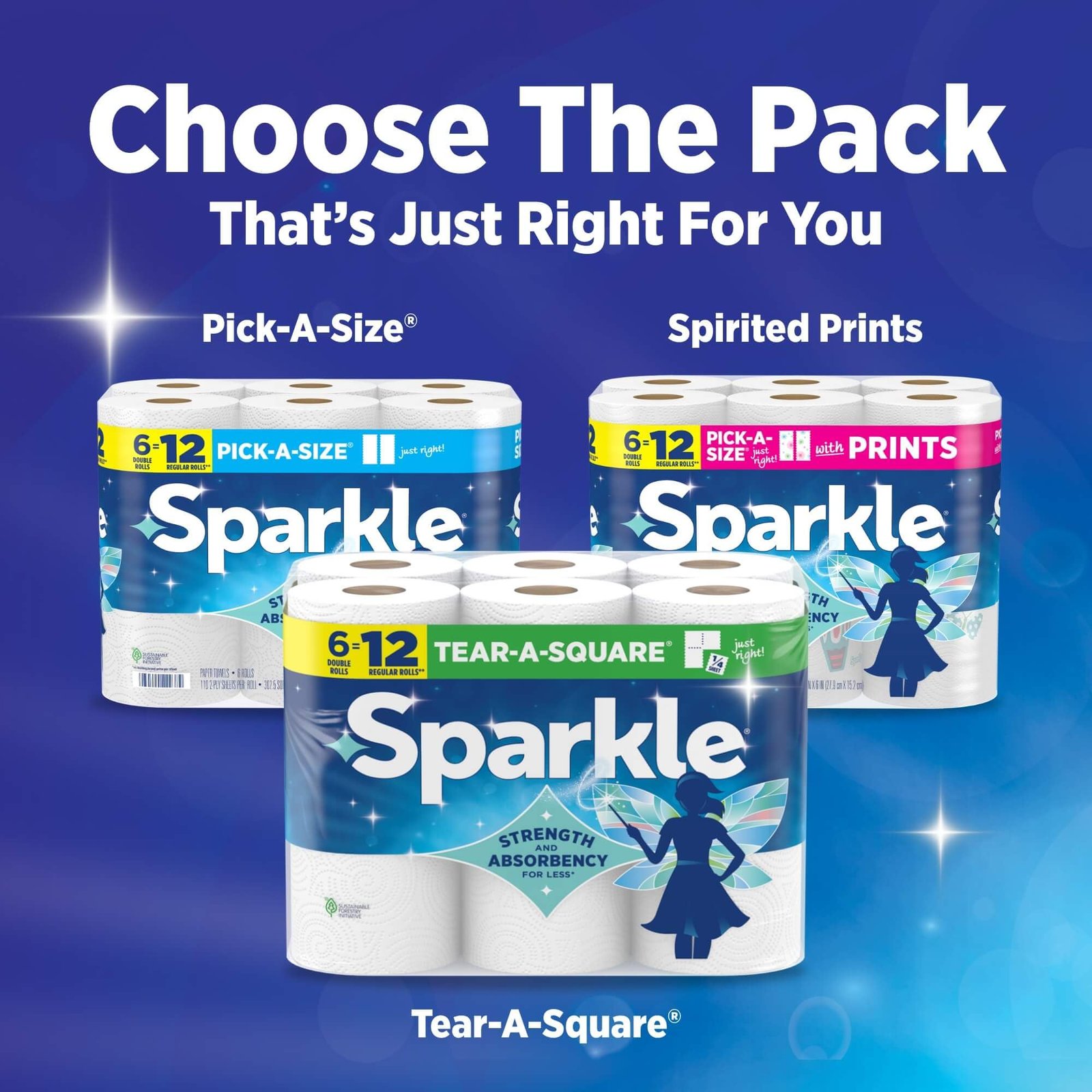 Sparkle Pick-A-Size Kitchen Paper Towels, 6 Double Rolls, 660 Sheets - Image 9