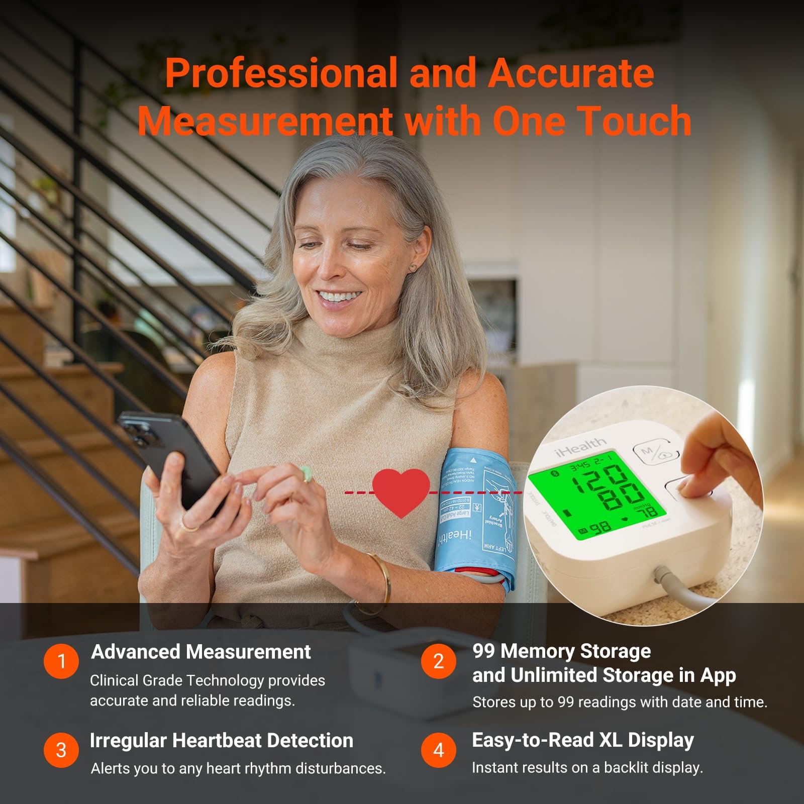 iHealth Track Smart Upper Arm Blood Pressure Monitor with Wide-Range Cuff - Image 9