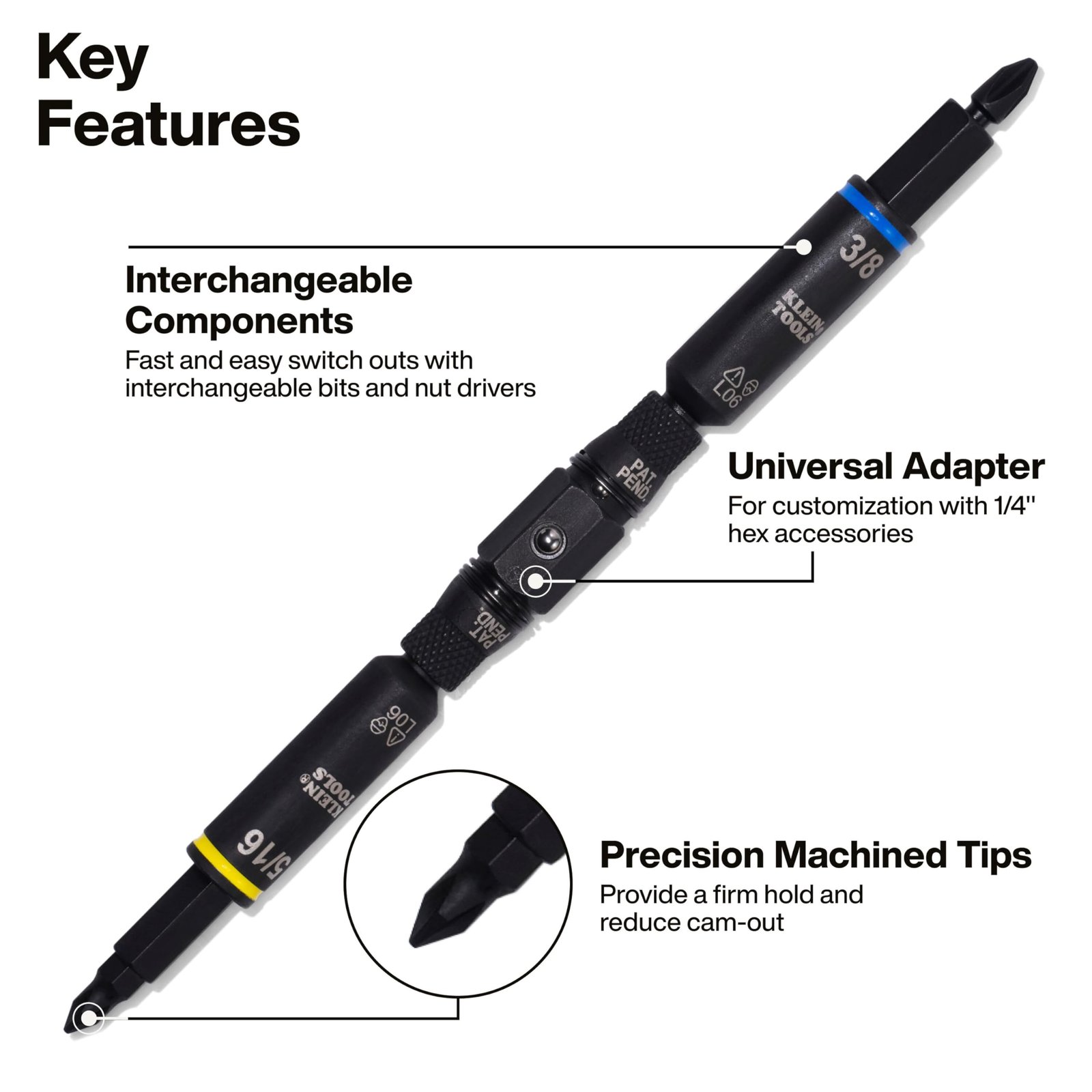 Klein Tools 32500HD 11-in-1 Multi-Bit Impact Screwdriver/Nut Driver - Image 3