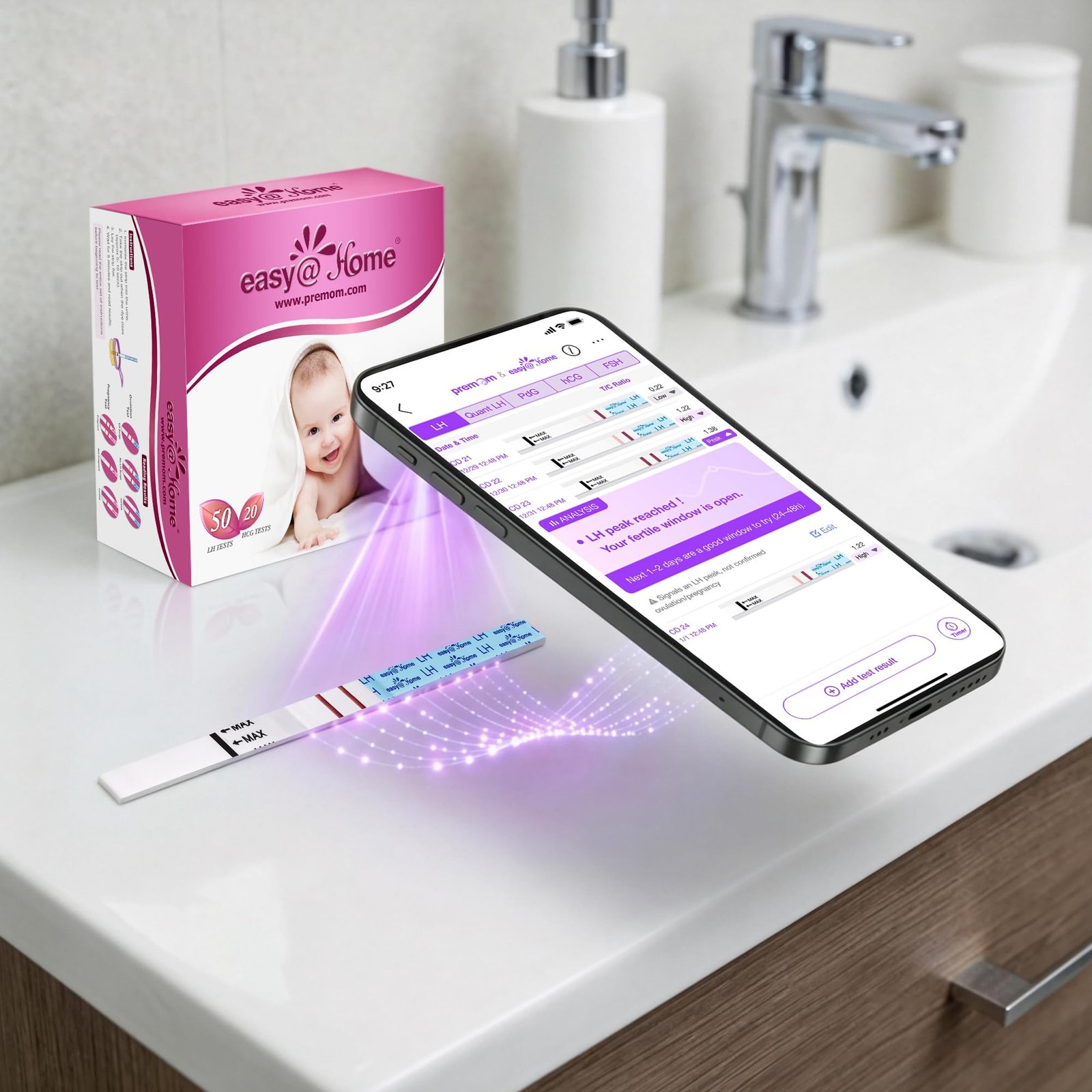 easy@Home 50 Ovulation Test Strips and 20 Pregnancy Test Strips Combo Kit - Image 6