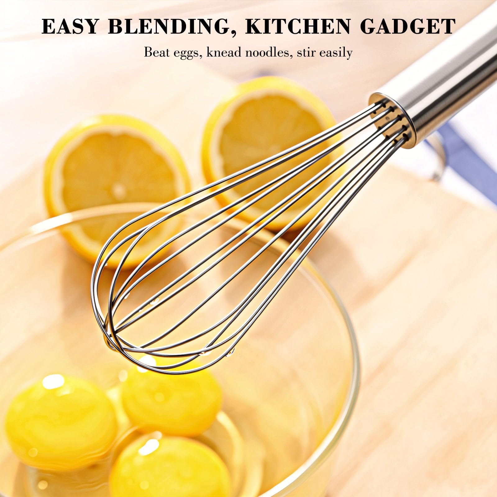 NileHome 3-Pack Stainless Steel Whisk Set, Kitchen Utensils for Cooking - Image 4