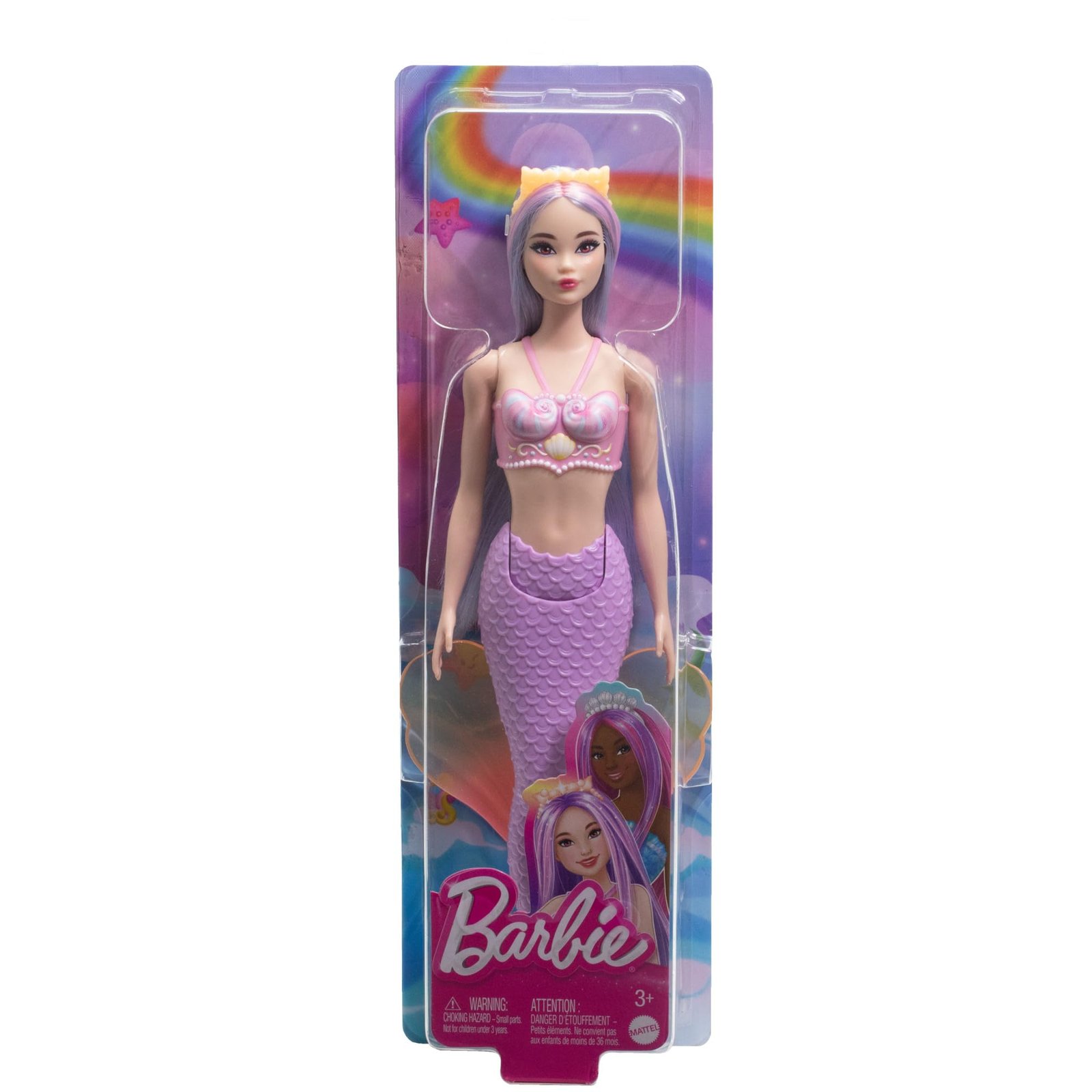 Barbie Mermaid Doll with Pink and Lilac Fantasy Hair and Accessory - Image 6