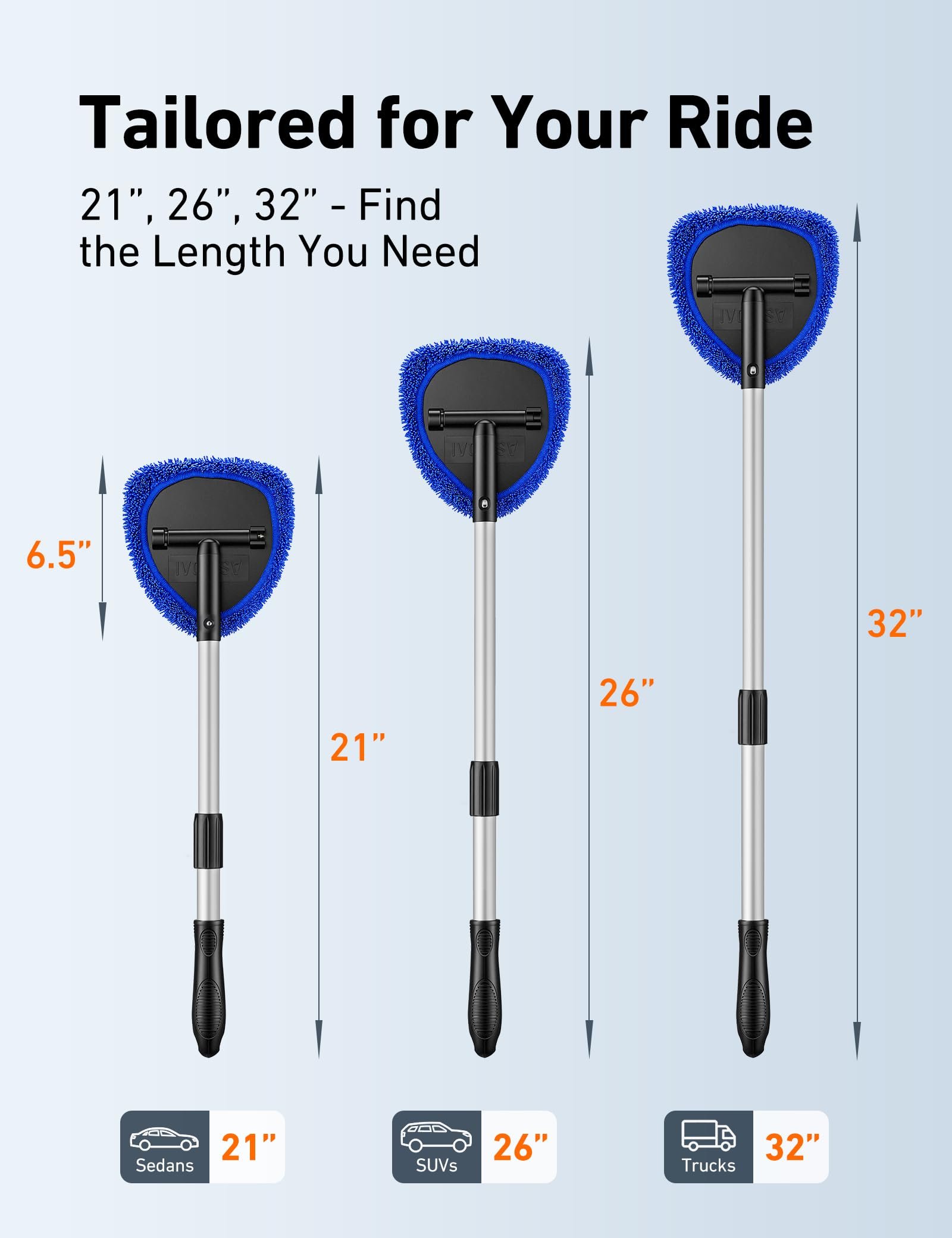 AstroAI 21" Extra-Long Windshield Cleaner Tool & Car Interior Detailing Kit - Image 2