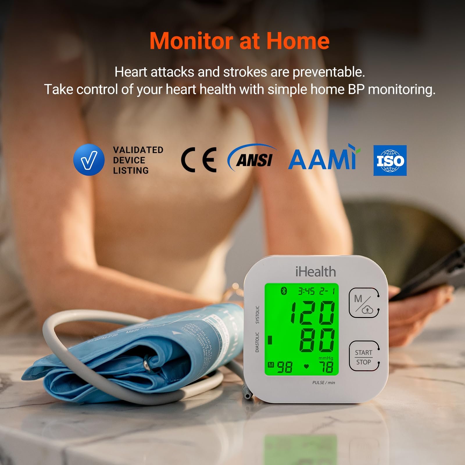iHealth Track Smart Upper Arm Blood Pressure Monitor with Wide-Range Cuff - Image 8