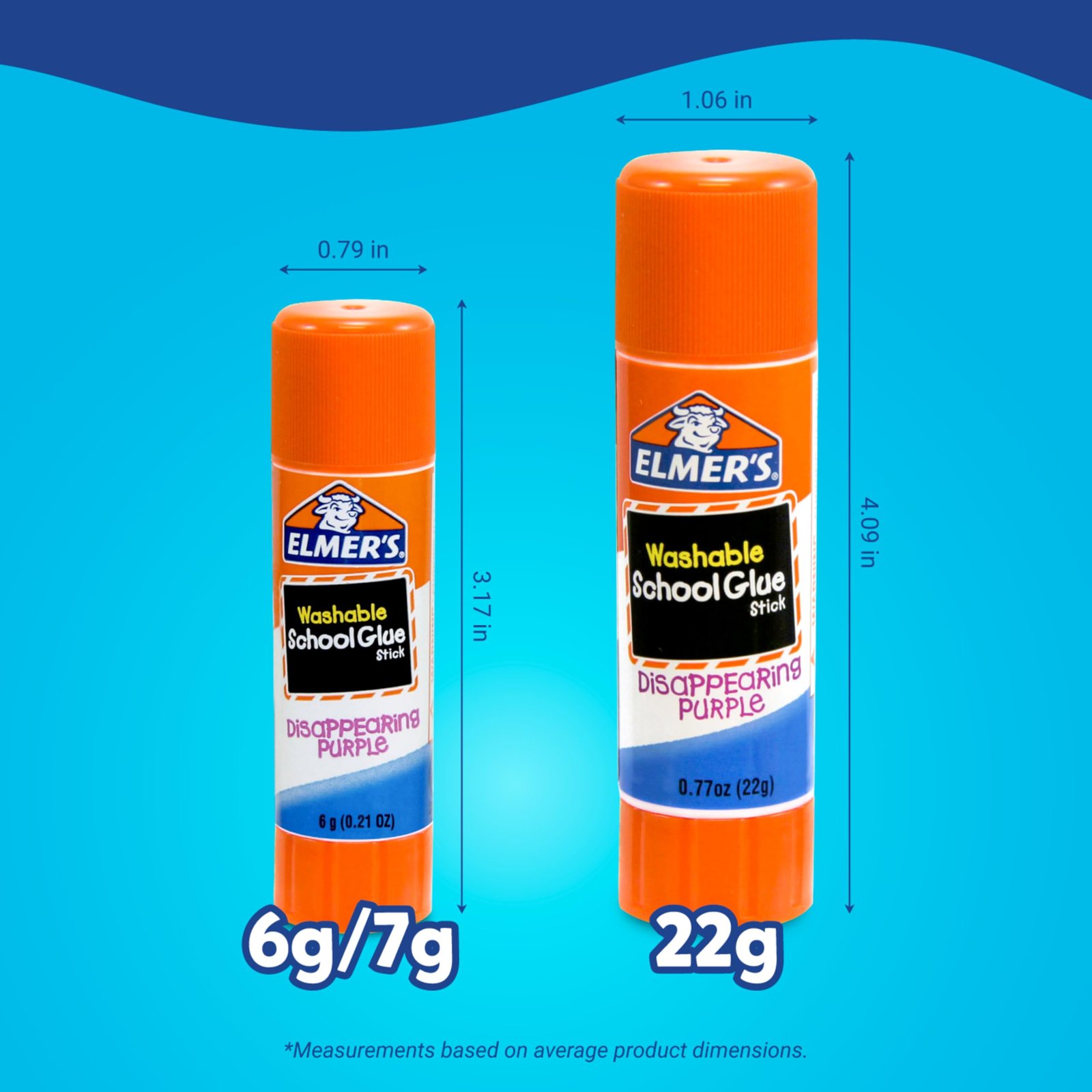 Elmer's Disappearing Purple School Glue Sticks, Washable, 22 Grams, 3 Count - Poster, Vision Board, Back to School Supplies, #1 Teacher Brand - Image 4