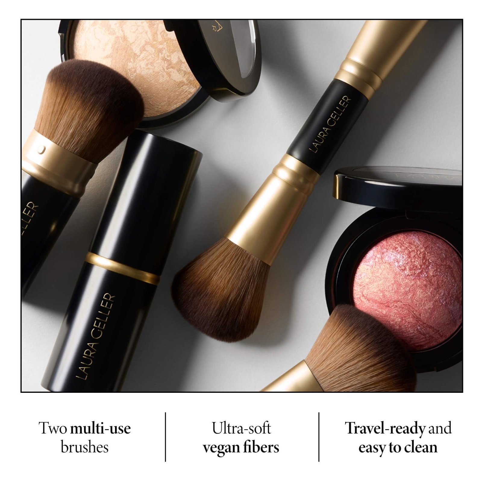LAURA GELLER Makeup Brushes - 06 Face It All 2pc With Kabuki Brush - Image 5