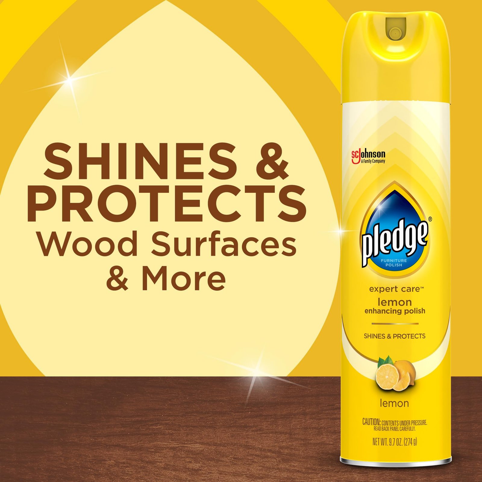 Pledge Expert Care Enhancing Furniture Polish, Lemon, 9.7 oz, (1-Pack) - Image 2