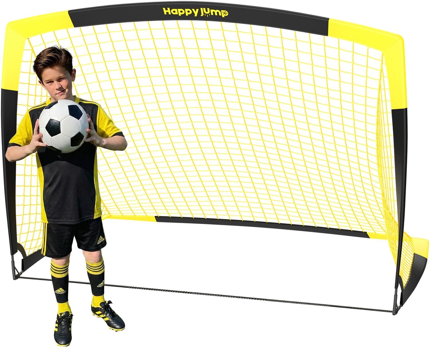 Happy Jump Portable Soccer Goal 7x5 & 5x3.6 FT, Large-Frame Training Net