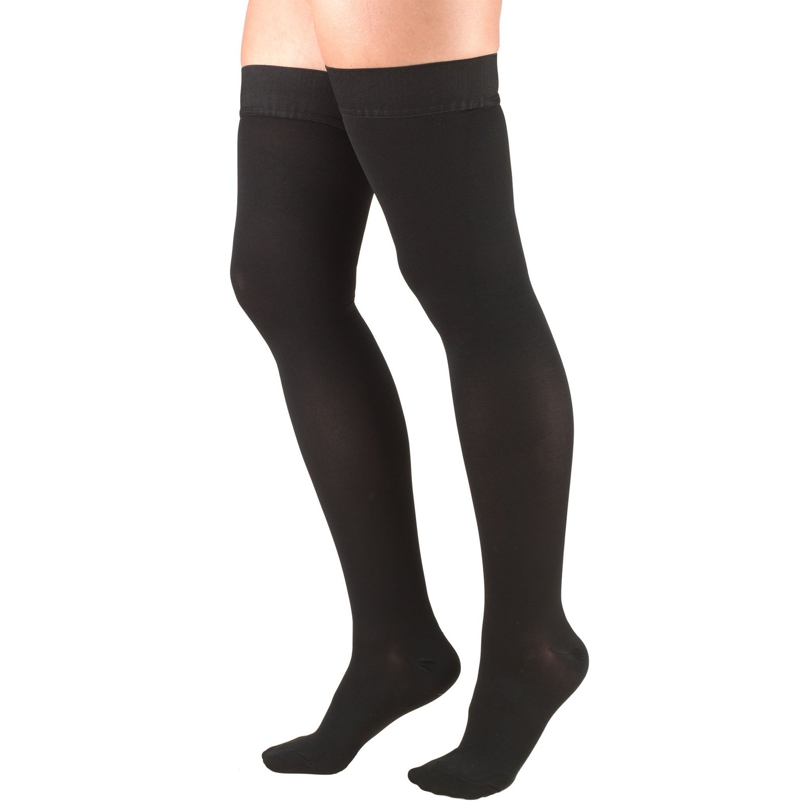 Truform 20-30 mmHg Compression Stockings for Men and Women, Thigh High Length, Dot Top, Closed Toe, Black, Medium - Image 13