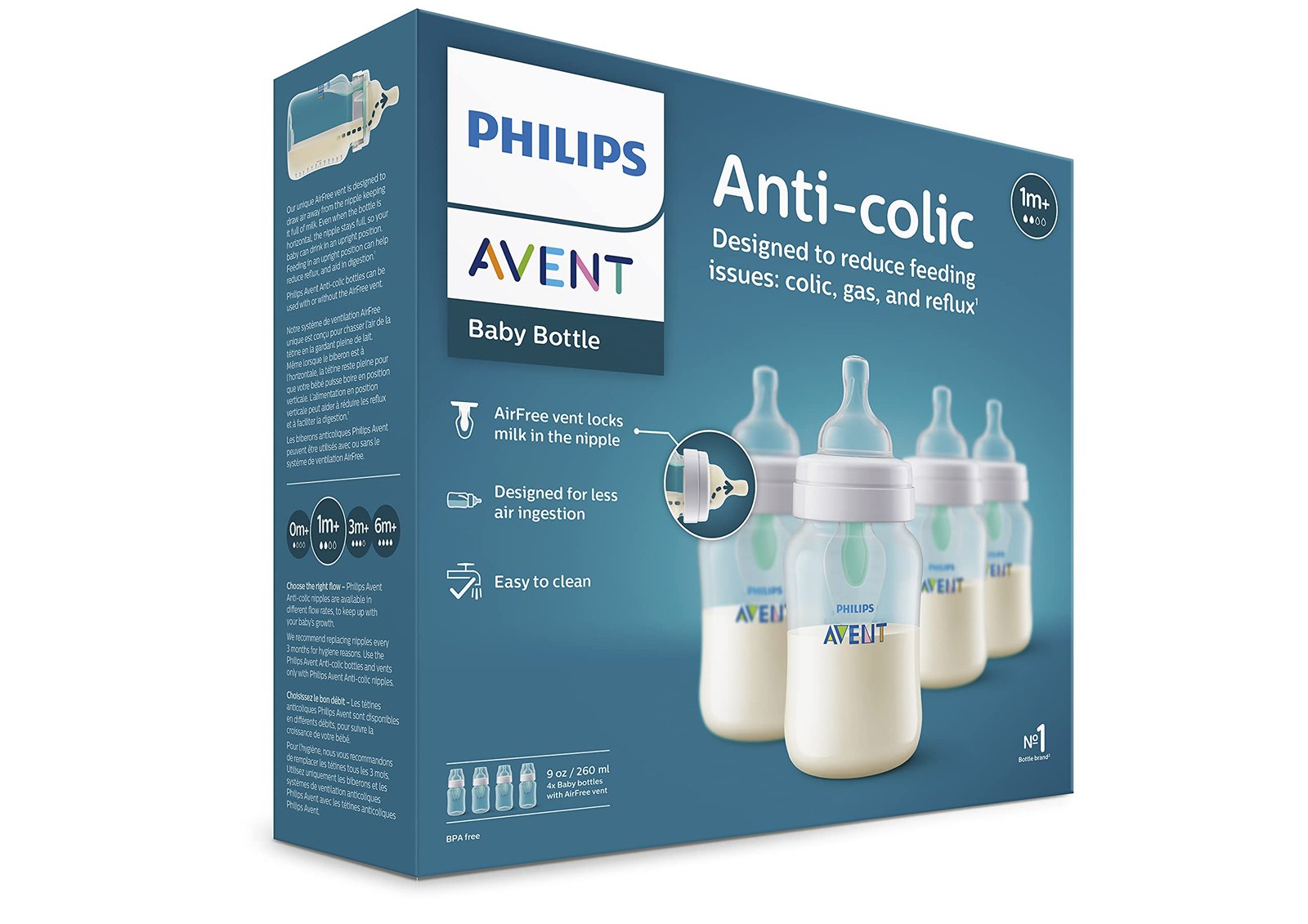 Philips Avent Anti-Colic Baby Bottle with AirFree Vent, Medium Flow, 9 oz - Image 10