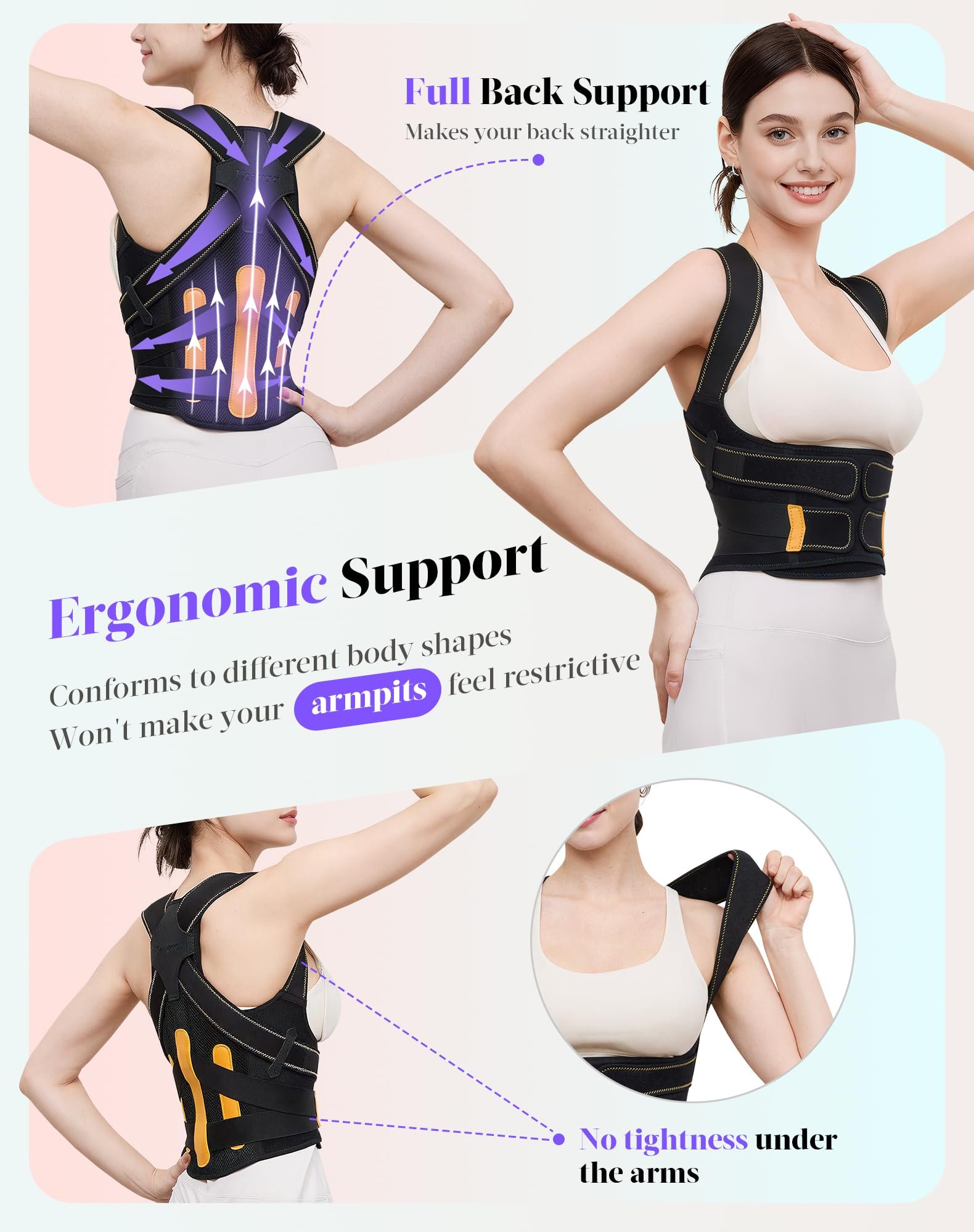Posture Corrector for Women and Men, 5x Enhanced Support Back Brace, Medium - Image 3