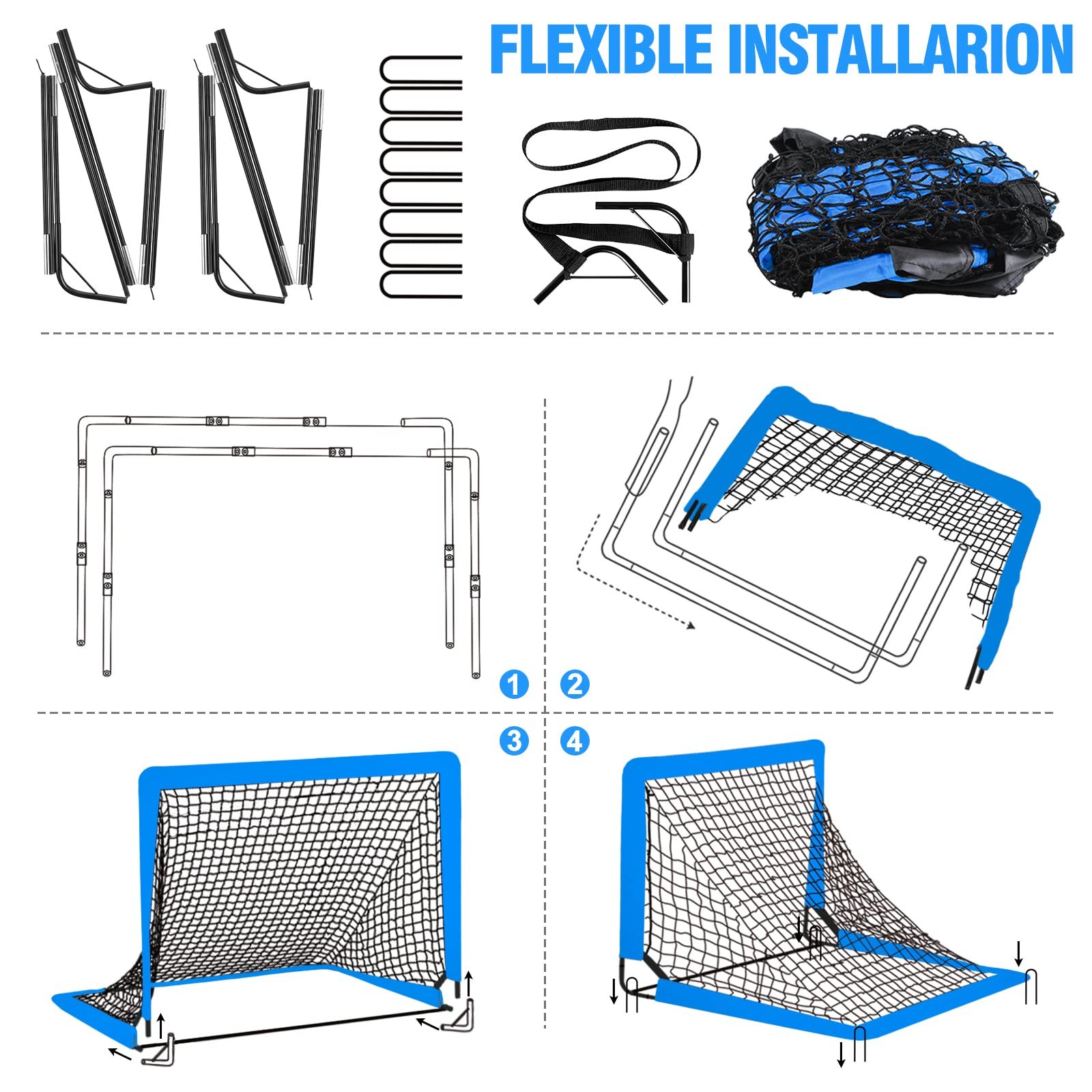 2 Pack Soccer Goal - Backyard & Indoor 4X3 ft Kids Soccer Goals - Image 7