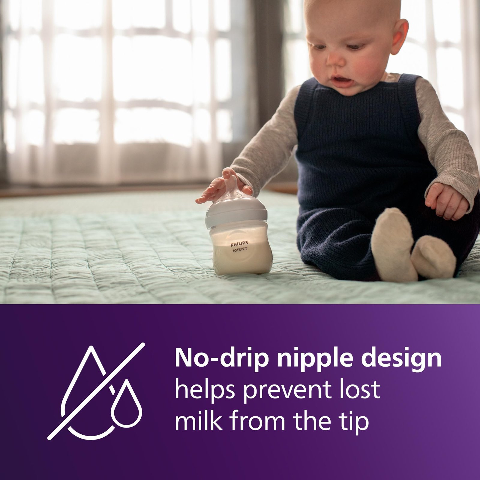 Philips Avent Natural Baby Bottles, Slow Flow, 4 oz, BPA-Free, 4-Pack - Image 6